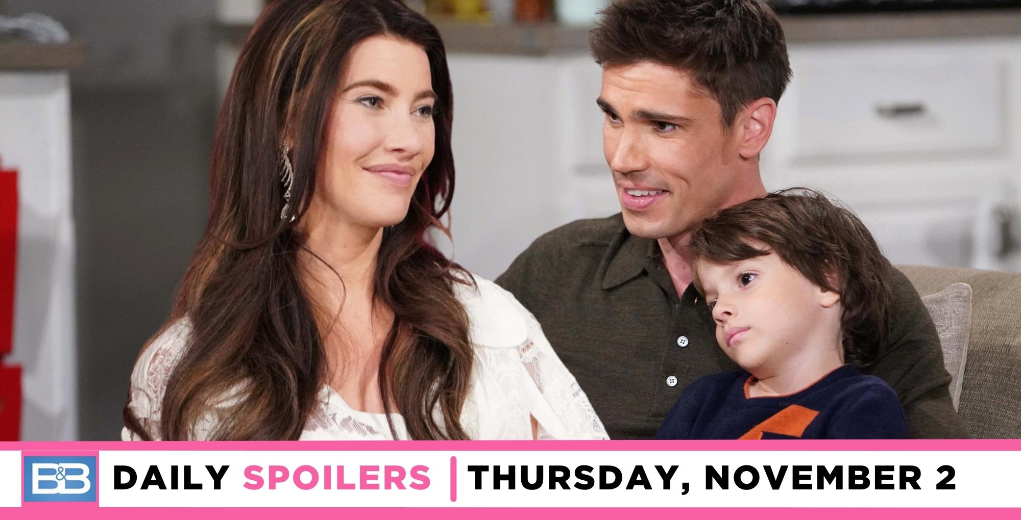 bold and the beautiful spoilers for november 2, 2023, episode 9140, has steffy returning to finn.