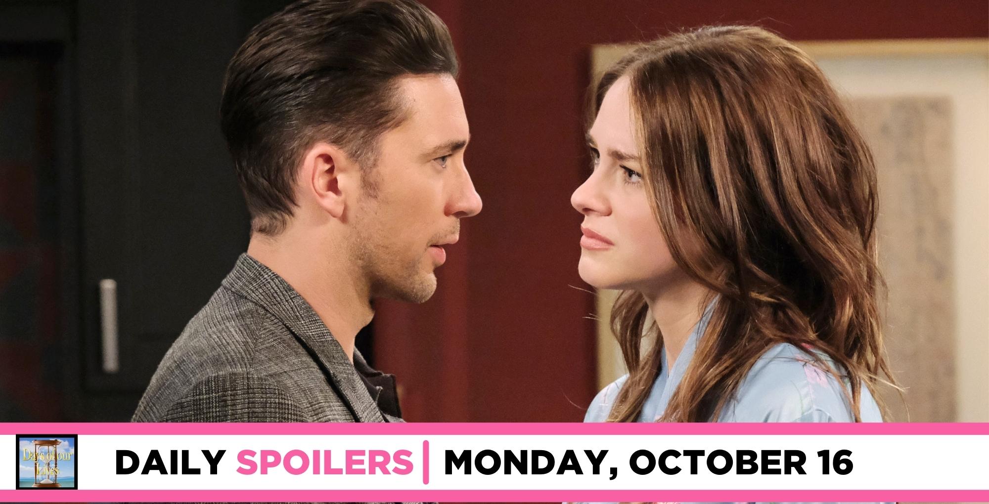 days of our lives spoilers for october 16, 2023, has chad worrying stephanie.