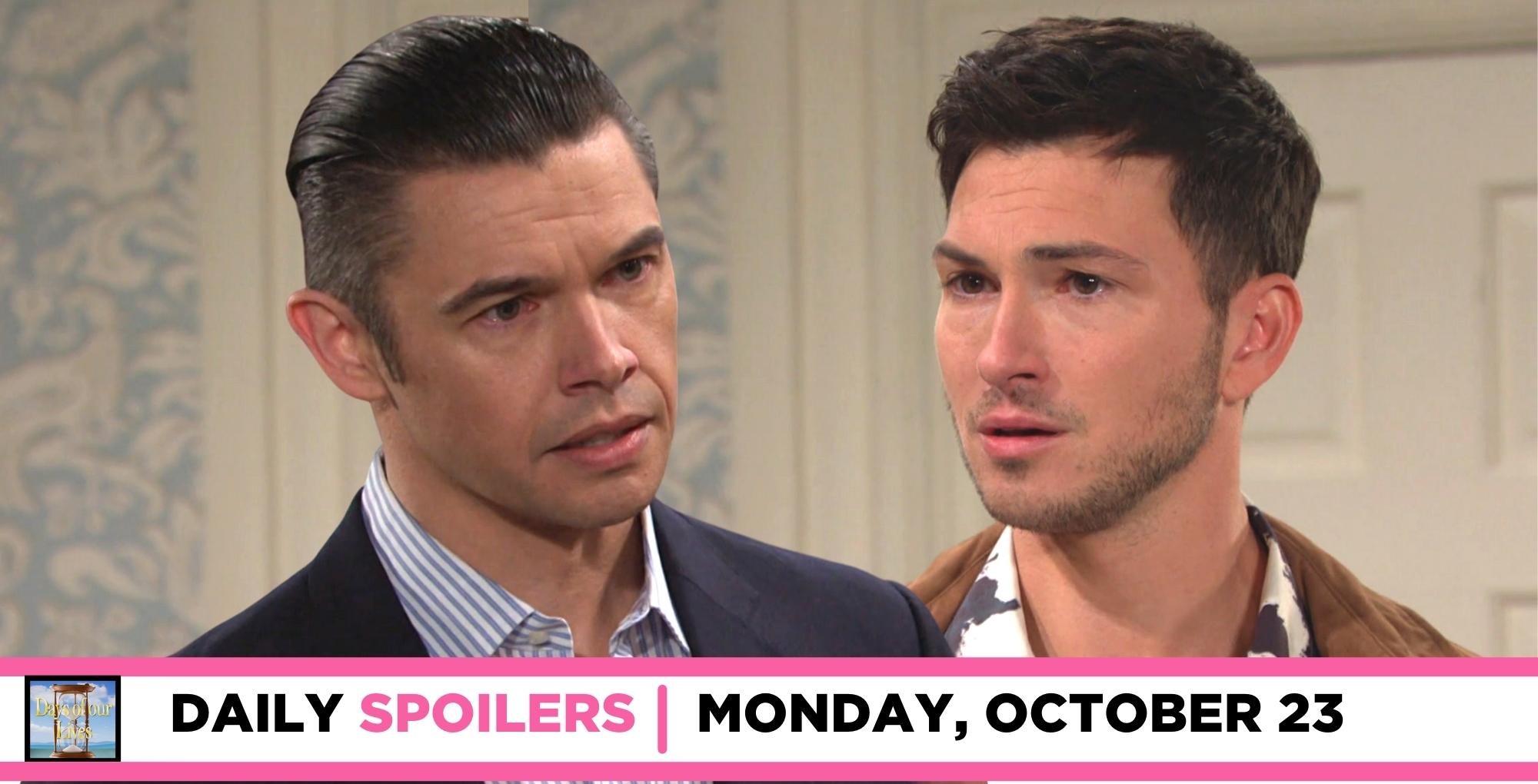 days of our lives spoilers for october 23, 2023, has xander facing off with alex.