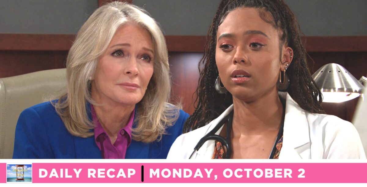 marlena evans black called out talia hunter on days of our lives recap for monday, october 2, 2023.
