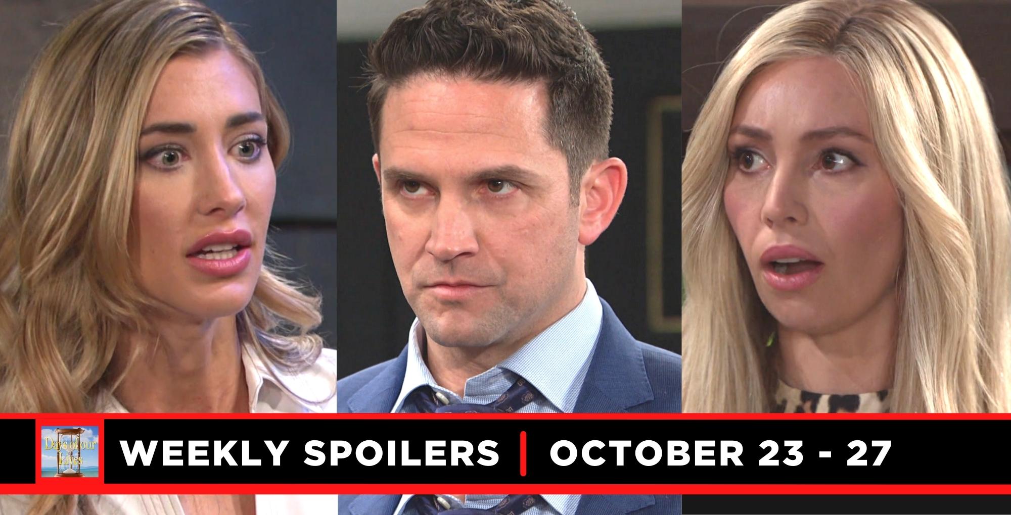 days of our lives spoilers for the week of october 23-27, 2023, sloan, stefan, and theresa.