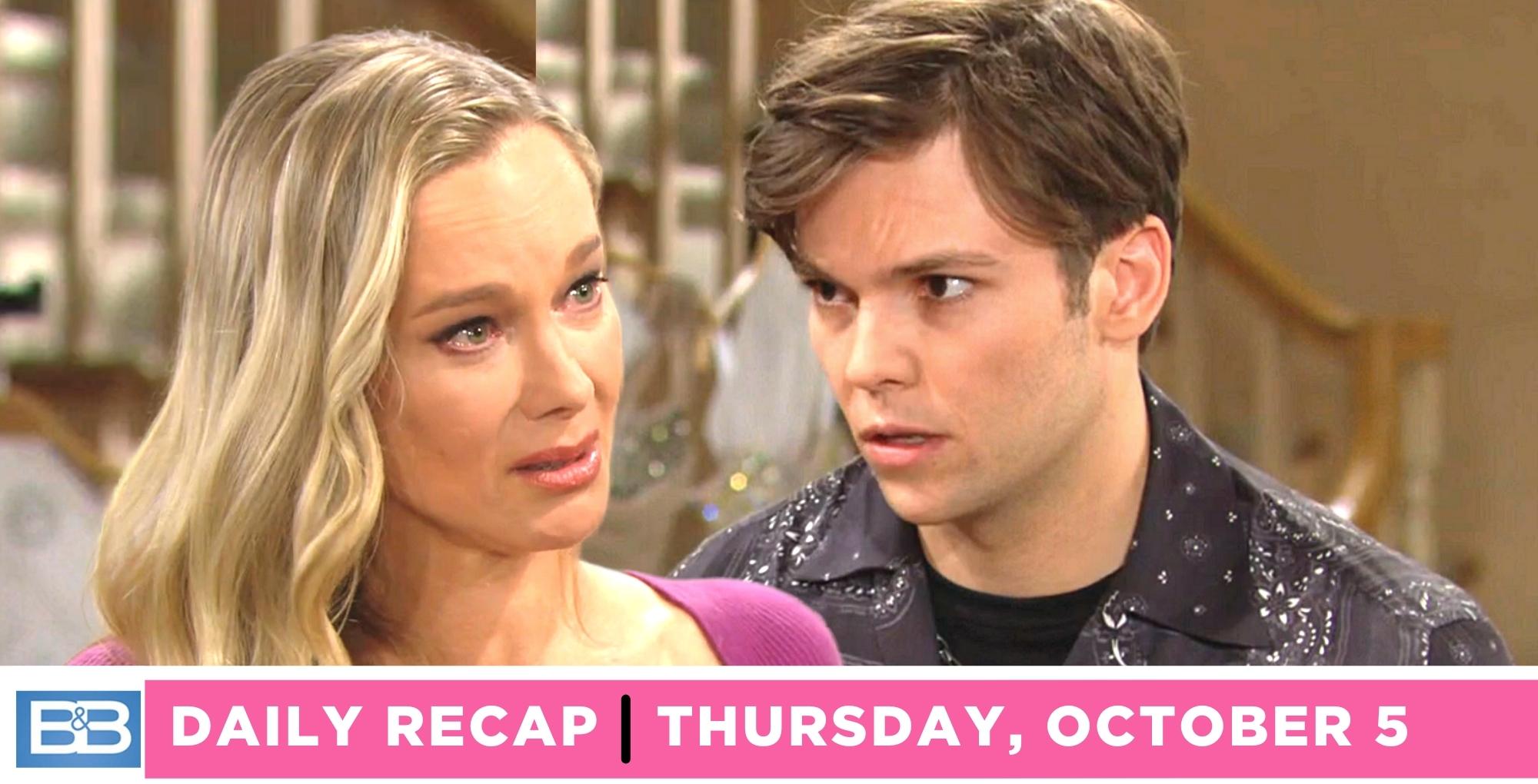 donna logan told rj forrester the bad news on the bold and the beautiful recap for thursday, october 5, 2023.