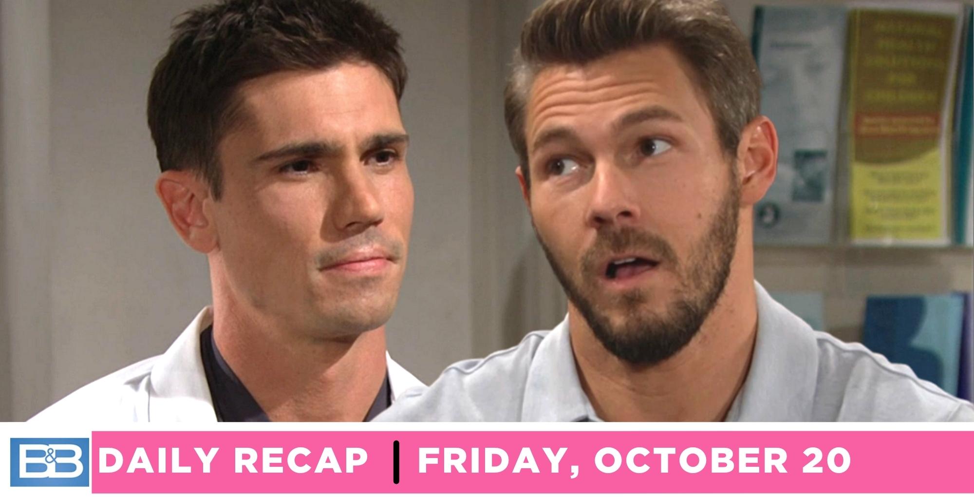 the bold and the beautiful recap for october 20, 2023, finn and liam.
