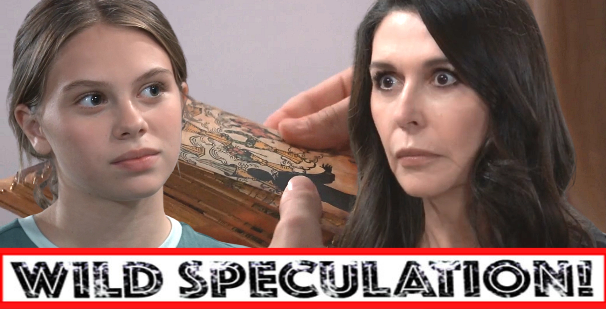 gh spoilers wild speculation banner over charlotte, tarot cards, and anna.