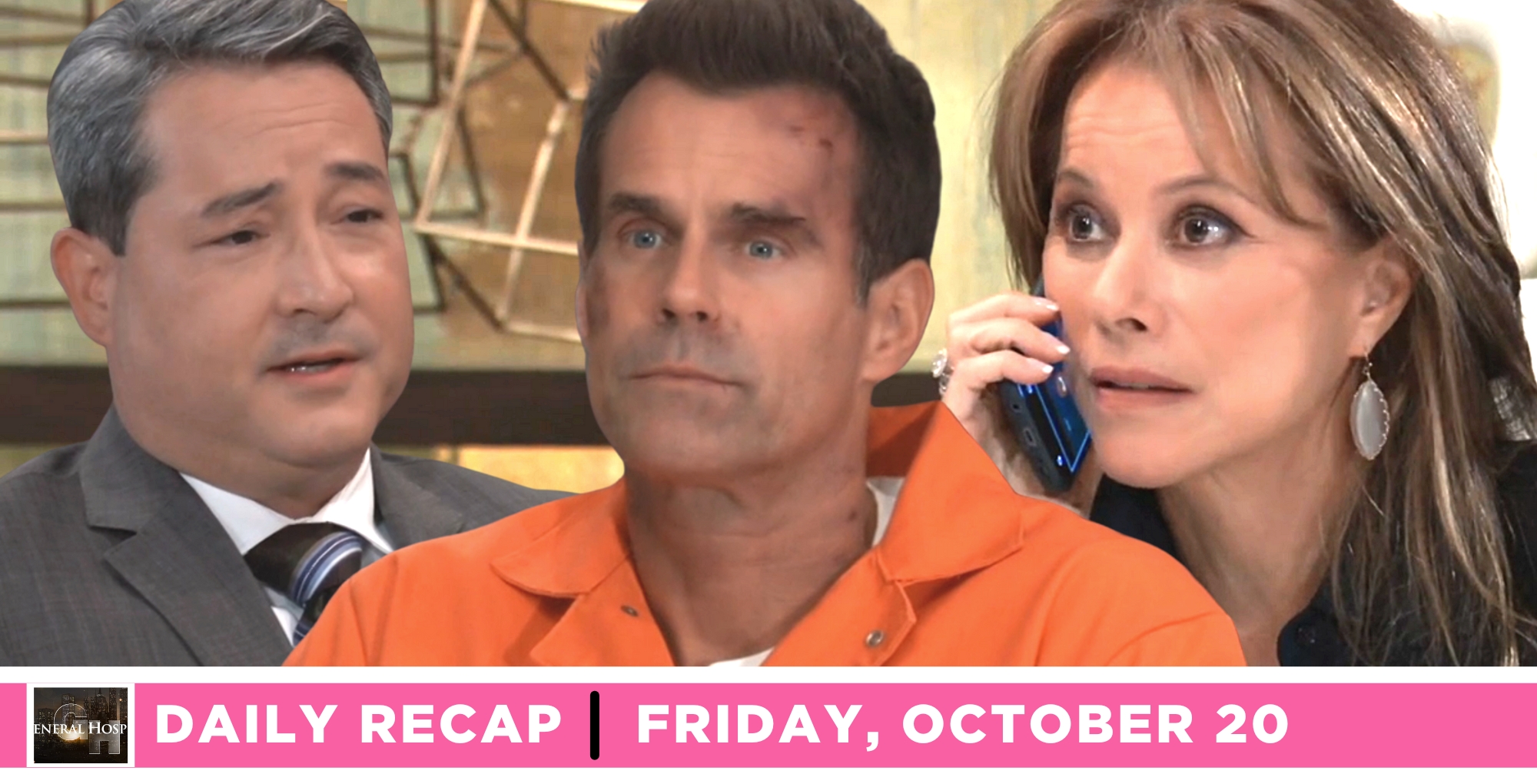 general hospital recap for october 20, 2023, has judge kim getting blackmailed by alexis for drew.