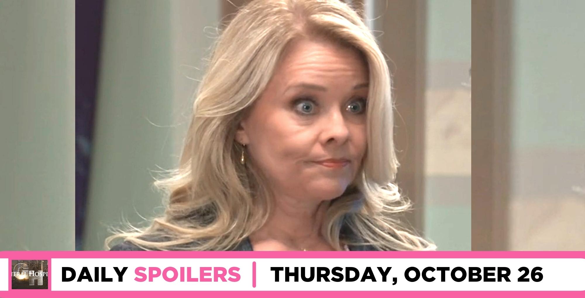 general hospital spoilers for october 26, 2023, episode 15329, has felicia at the hospital.