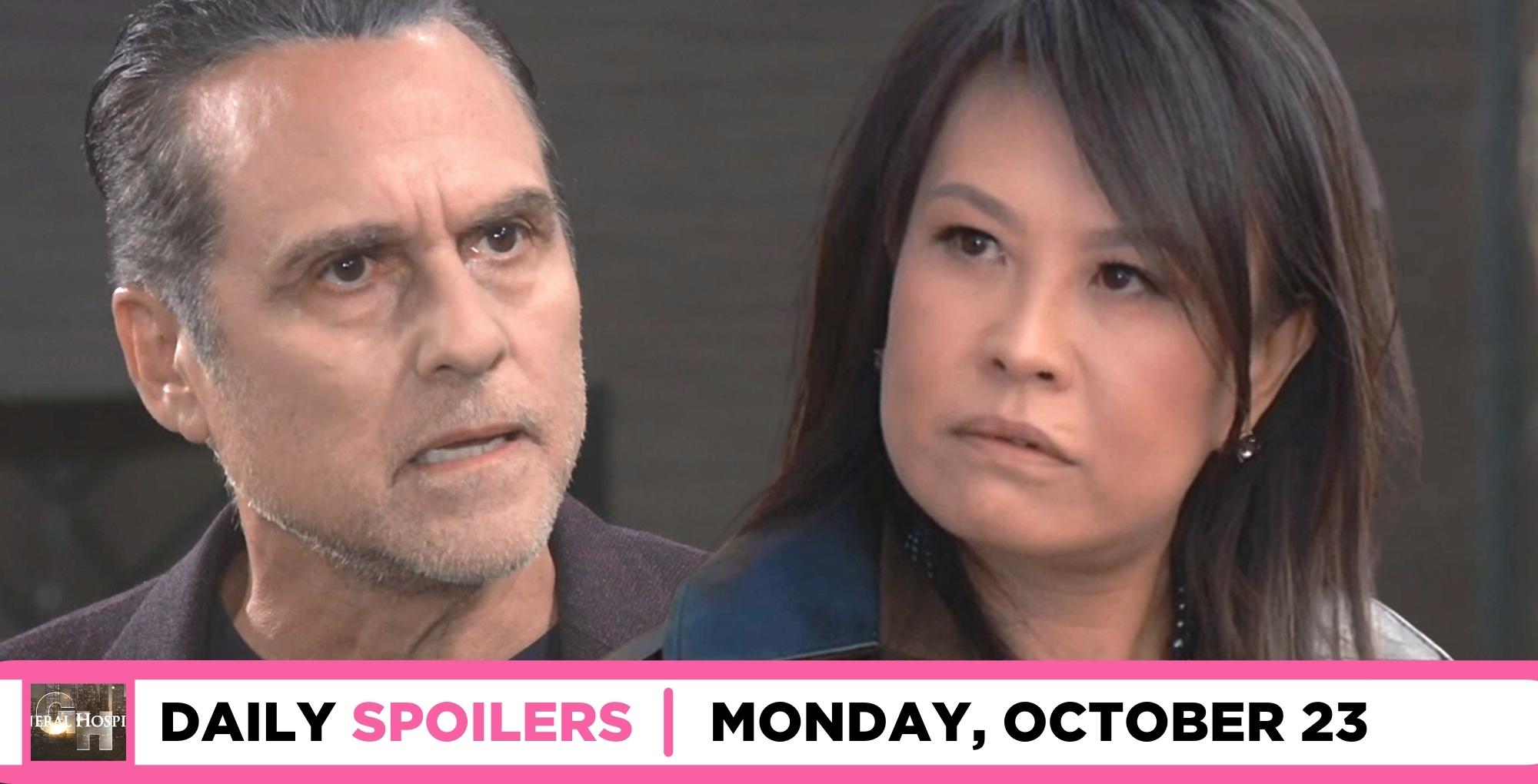 general hospital spoilers for october 23, 2023 has sonny confronting selina.