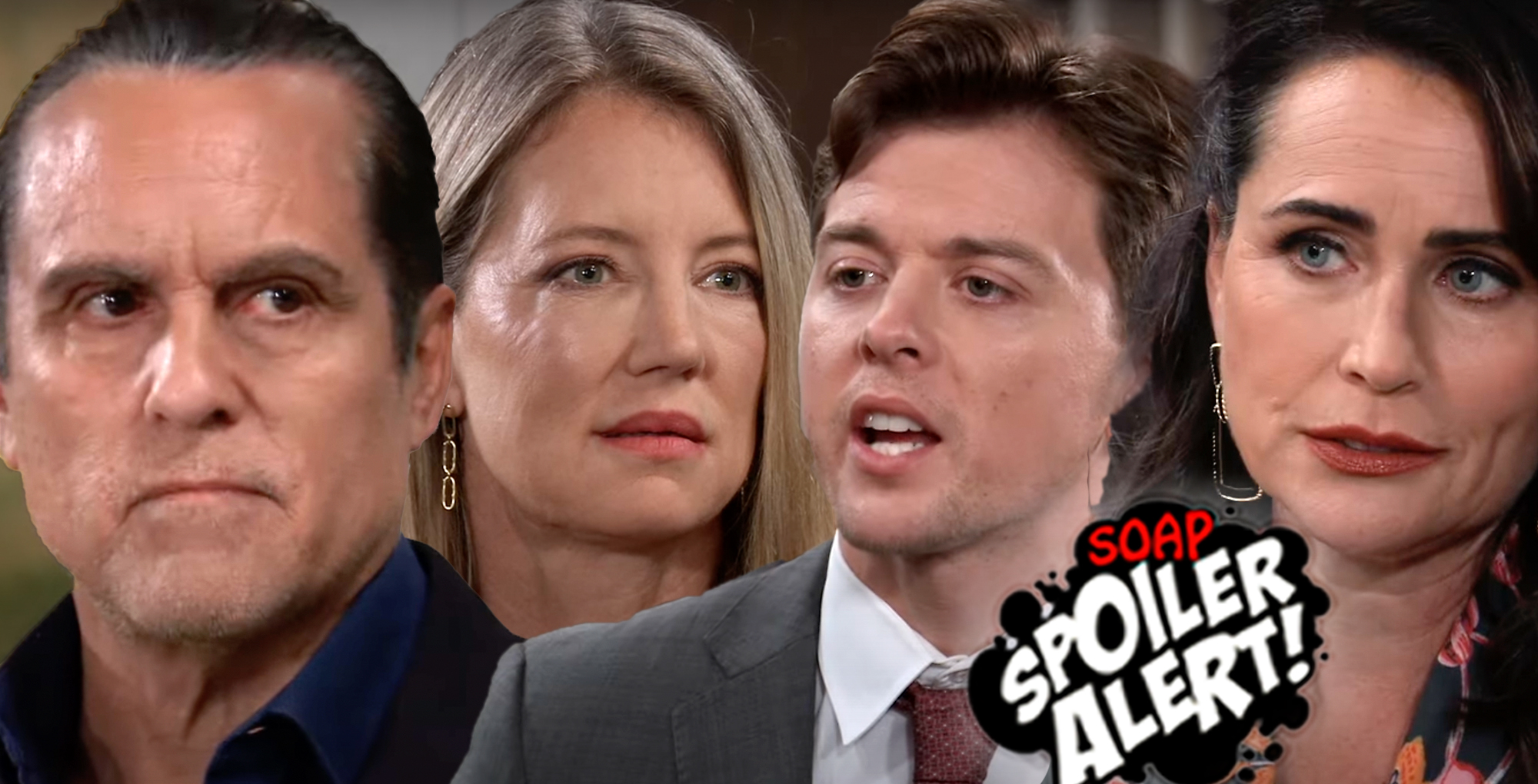gh spoilers video promo collage of sonny, nina, michael, lois.