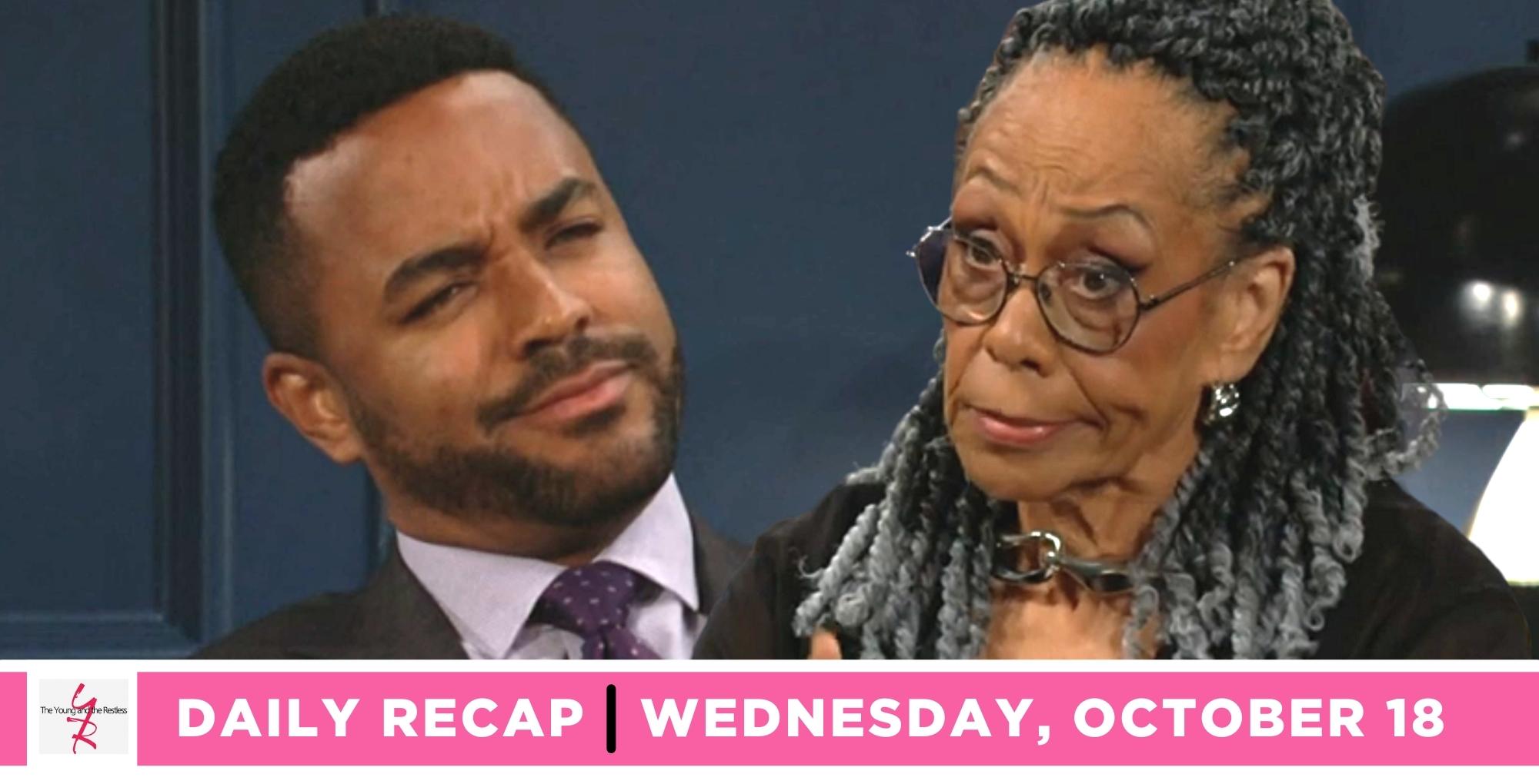 the young and the restless recap for october 18, 2023, has nate talking with mamie.