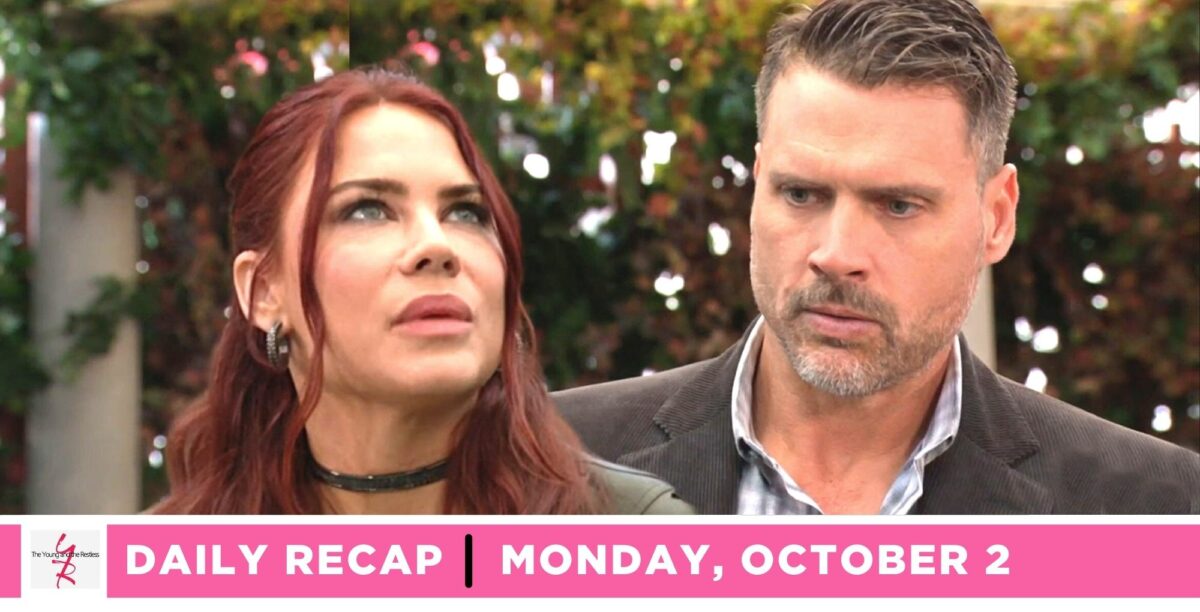 the young and the restless recap for october 2, 2023, has sally and nick talking in the park.