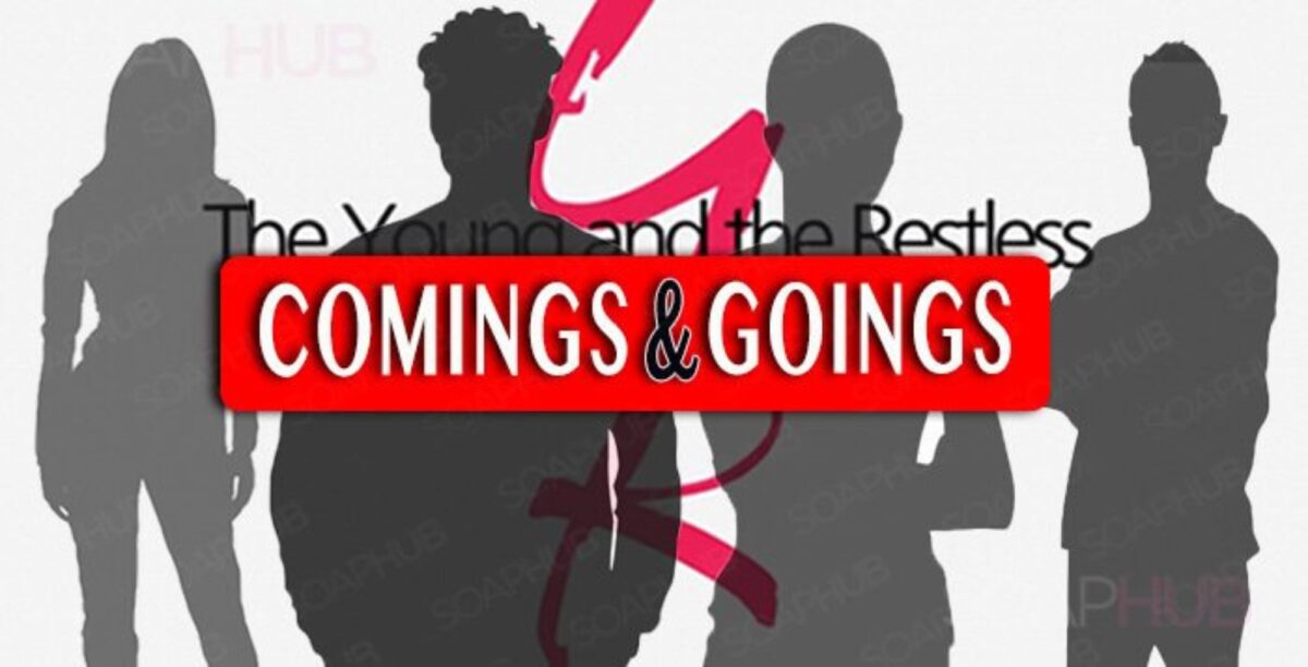 the young and the restless logo with comings and goings across it