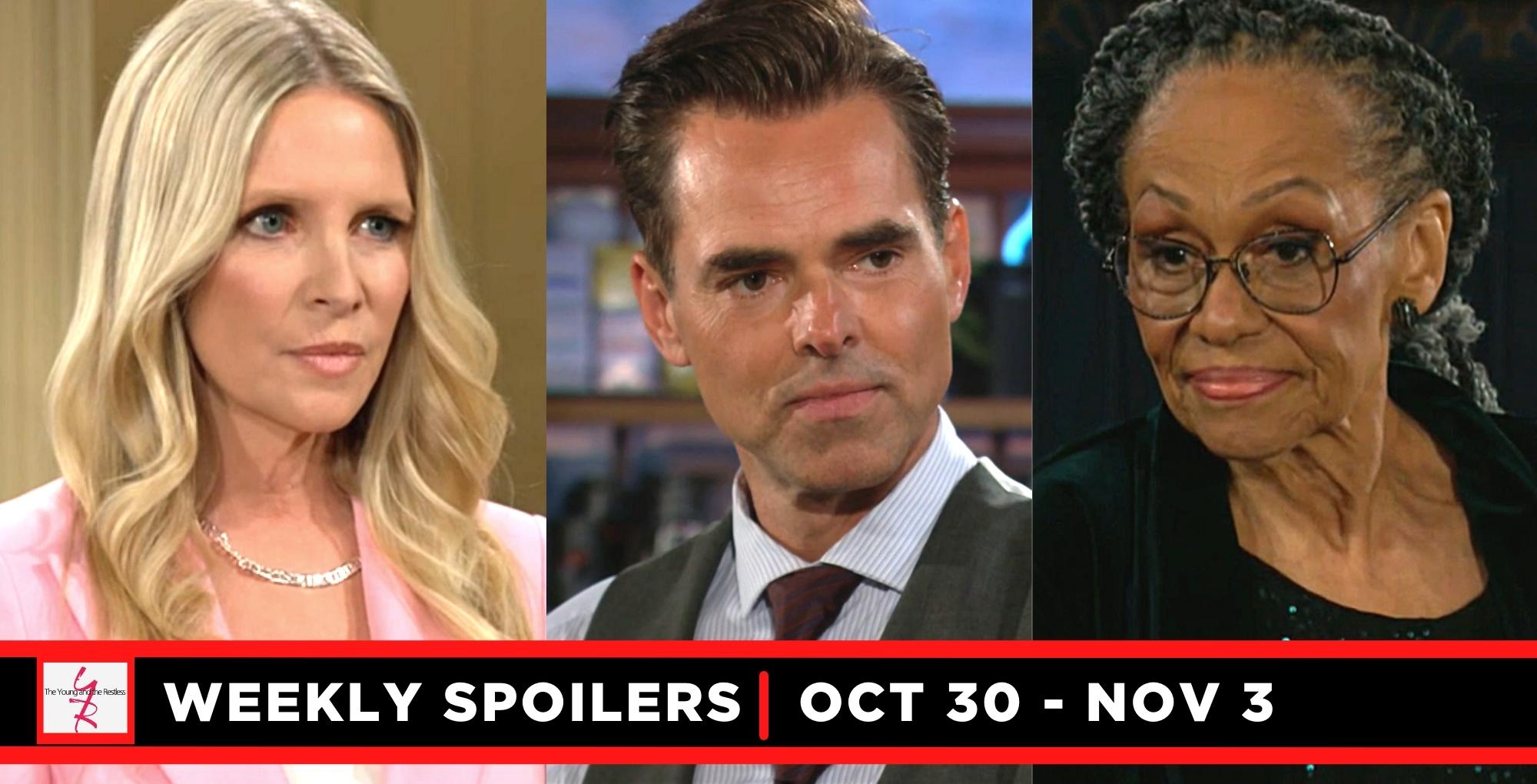 young and the restless spoilers for october 30 – november 3, 2023, christine, billy, and mamie.