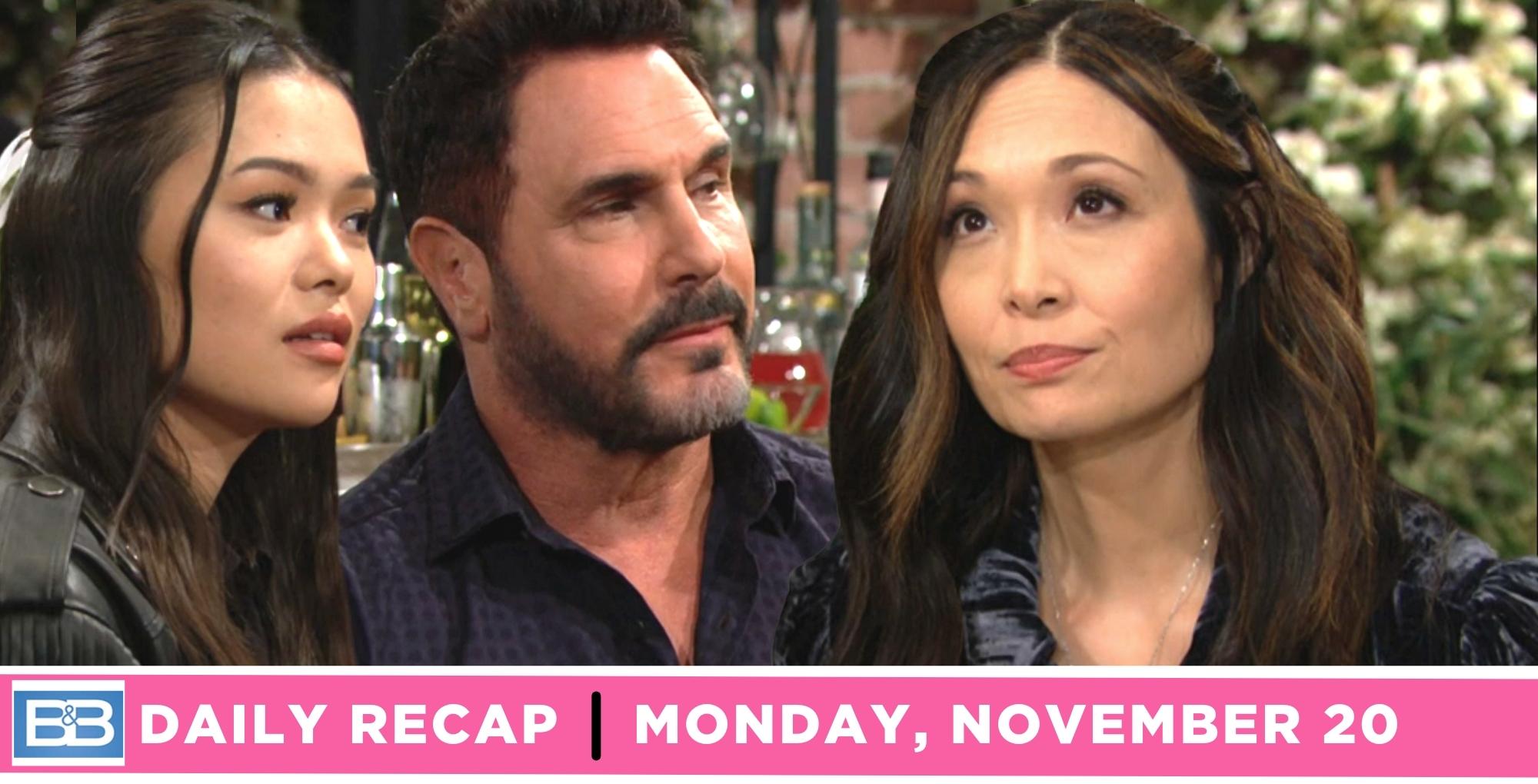 the bold and the beautiful recap for monday, november 20, 2023, luna, bill, poppy.