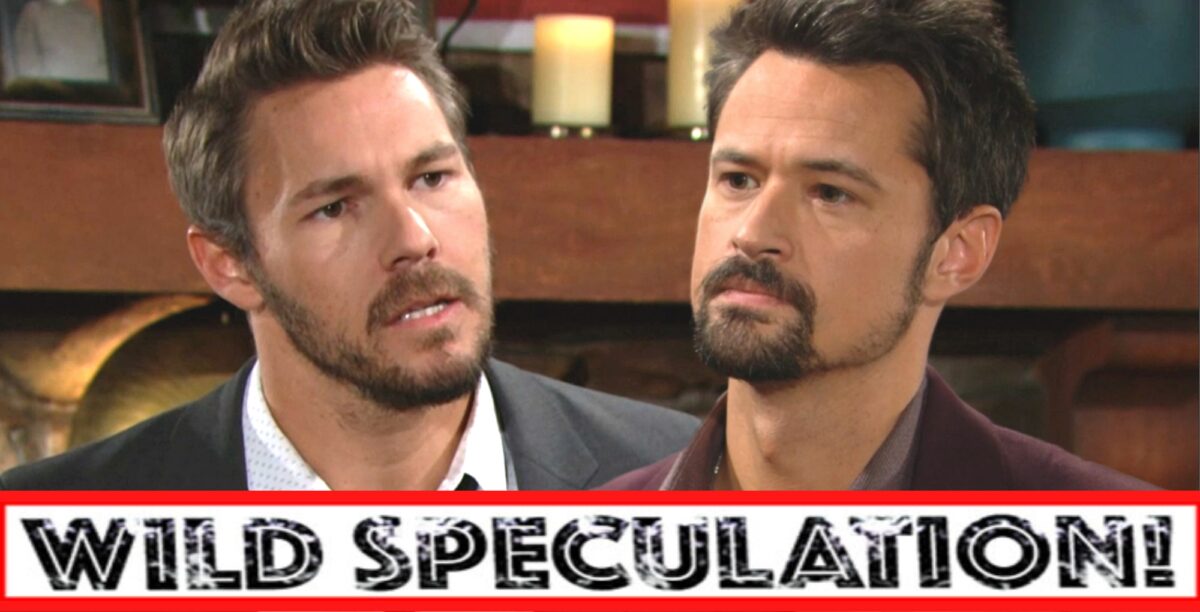 b&b spoilers wild speculation banner over liam and thomas.