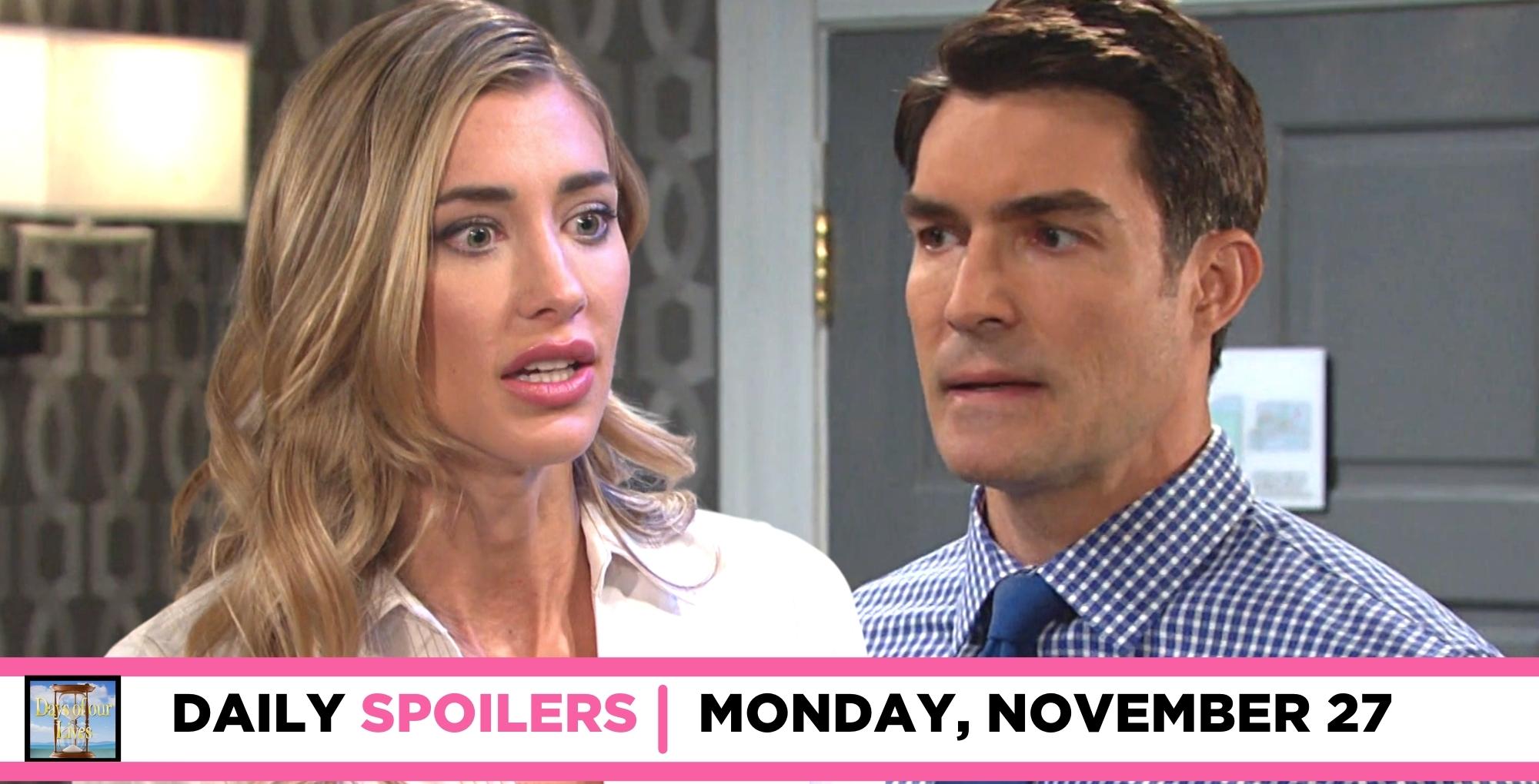 days of our lives spoilers for november 27, 2023, episode 14735, has sloan facing dimitri.