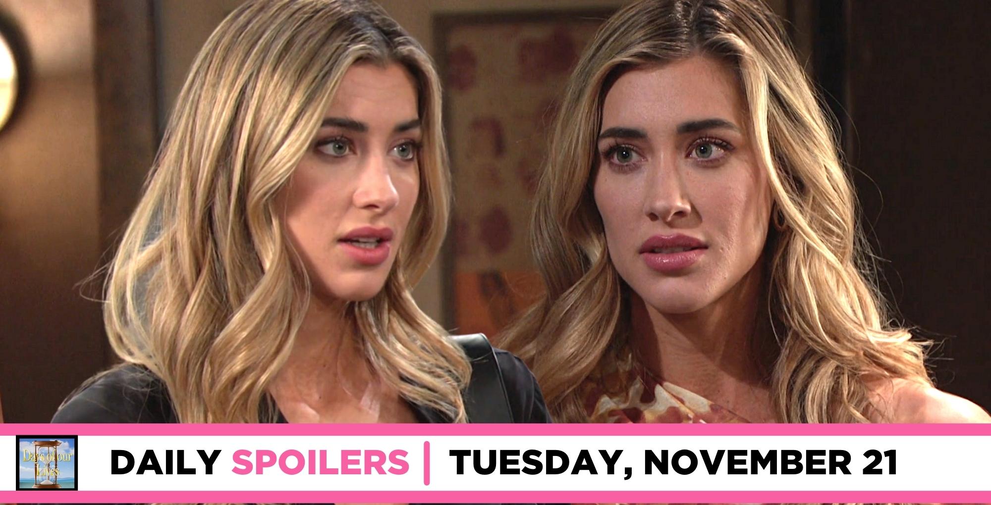 days of our lives spoilers for november 21, 2023, episode 14731, has double images of sloan.