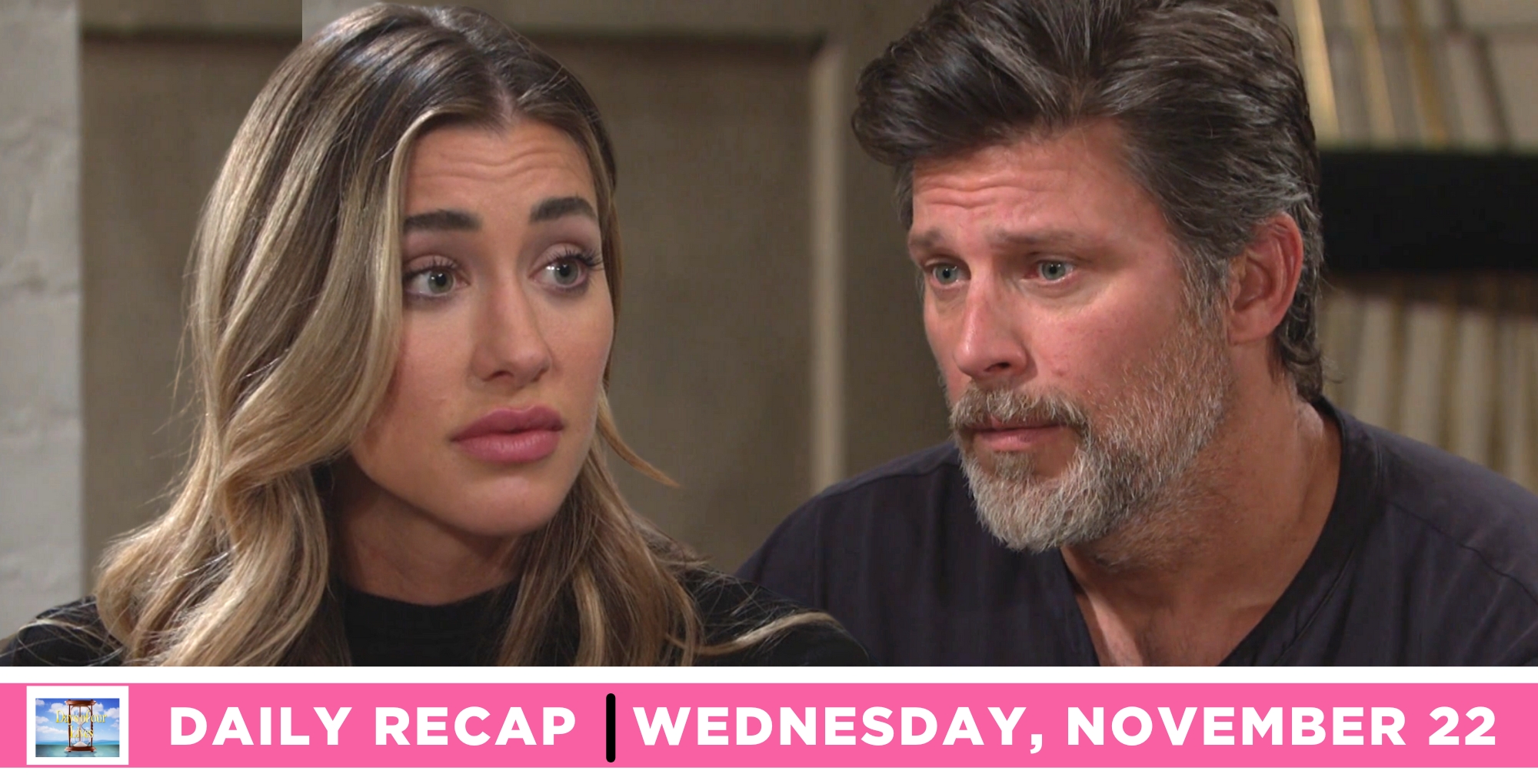eric brady and sloan petersen brady discussed baby. names on days of our lives recap for wednesday, november 22, 2023.