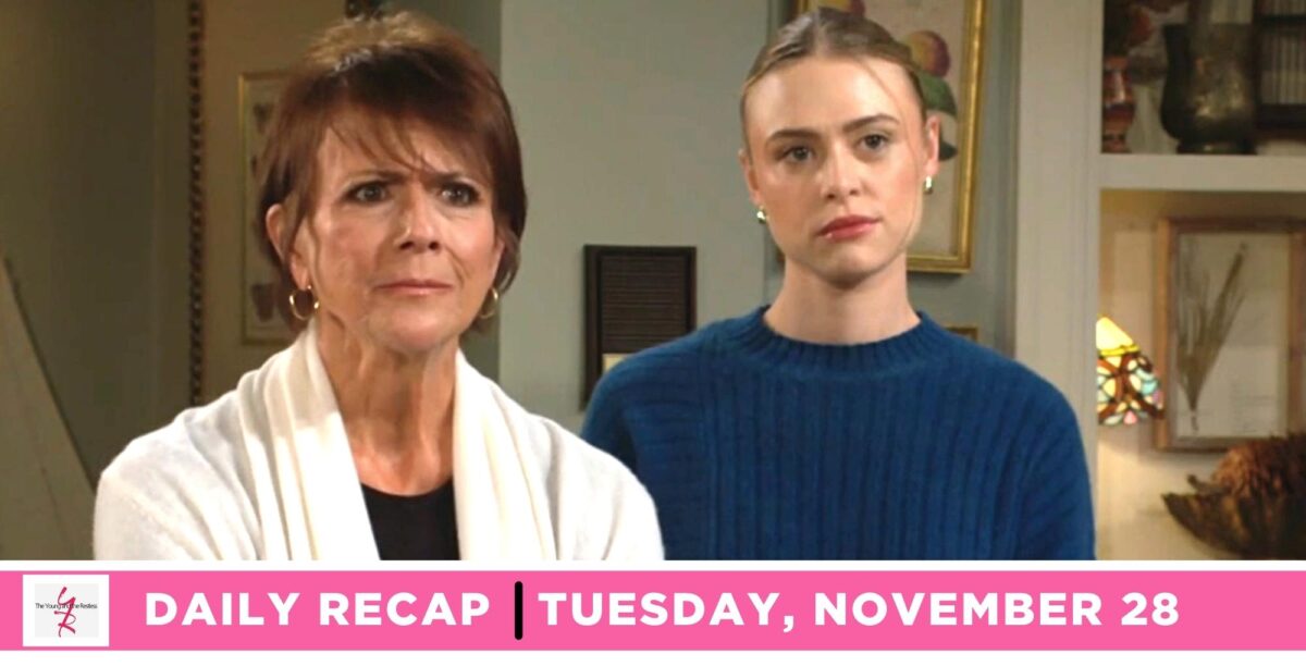 young and the restless recap for november 28, 2023, episode 12754, has jordan and claire facing forward.