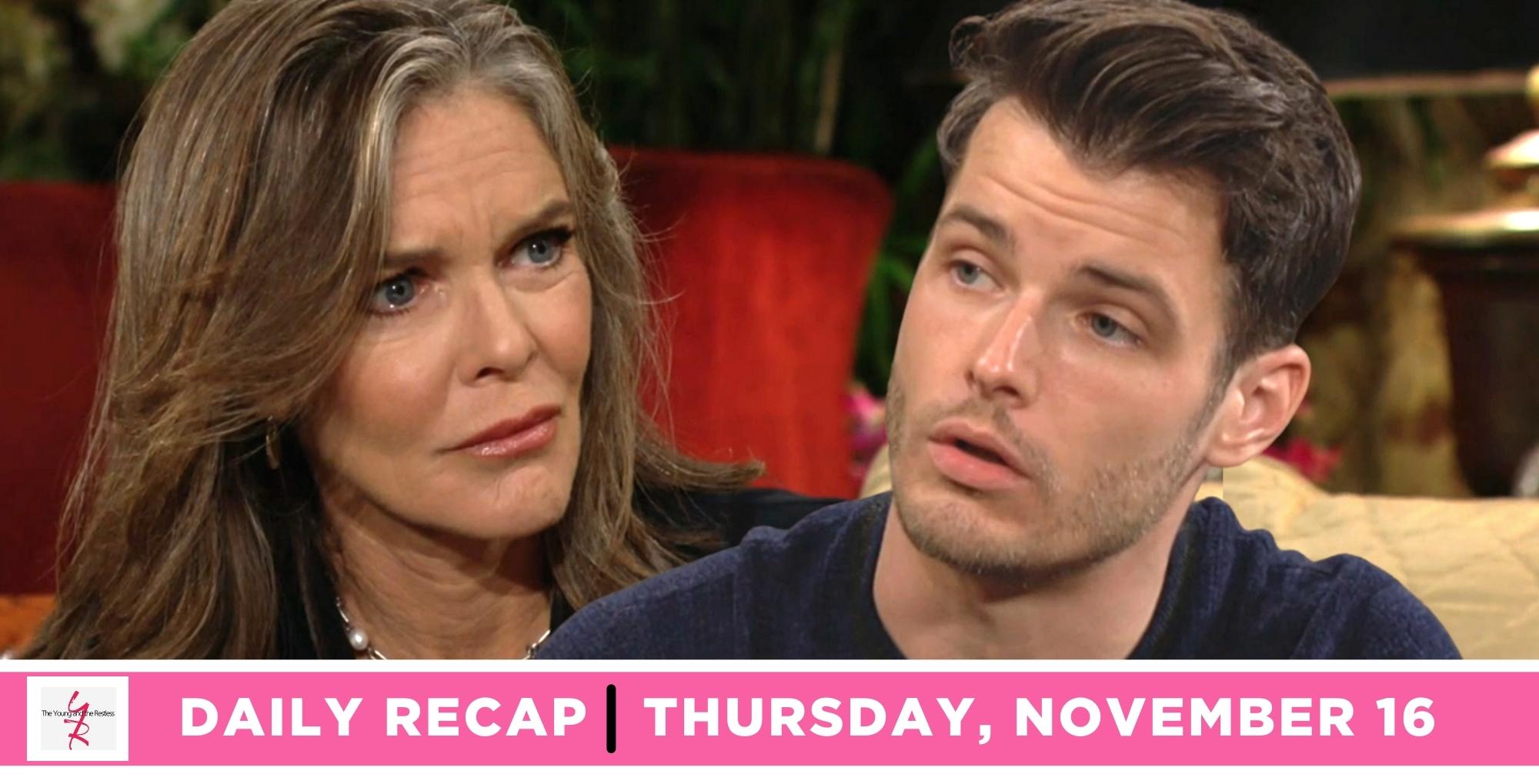 the young and the restless recap for november 16, 2023, episode 12748, has diane hearing kyle's confession.
