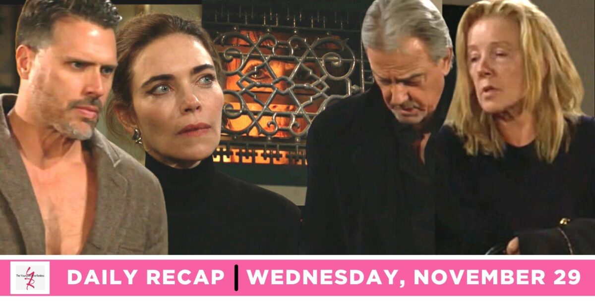 the young and the restless recap for november 29, 2023, episode 12755, nick, victoria, jordan hiding, victor, and nikki.
