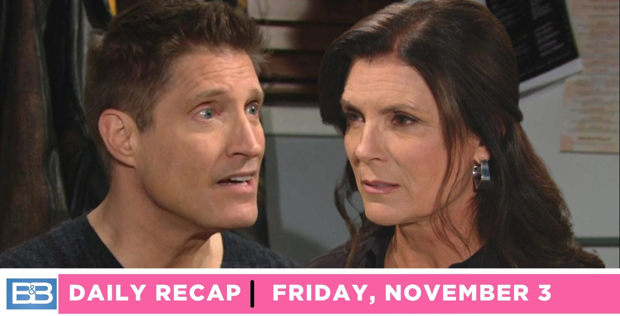 the bold and the beautiful recap for friday, november 3, 2023, deacon and sheila.