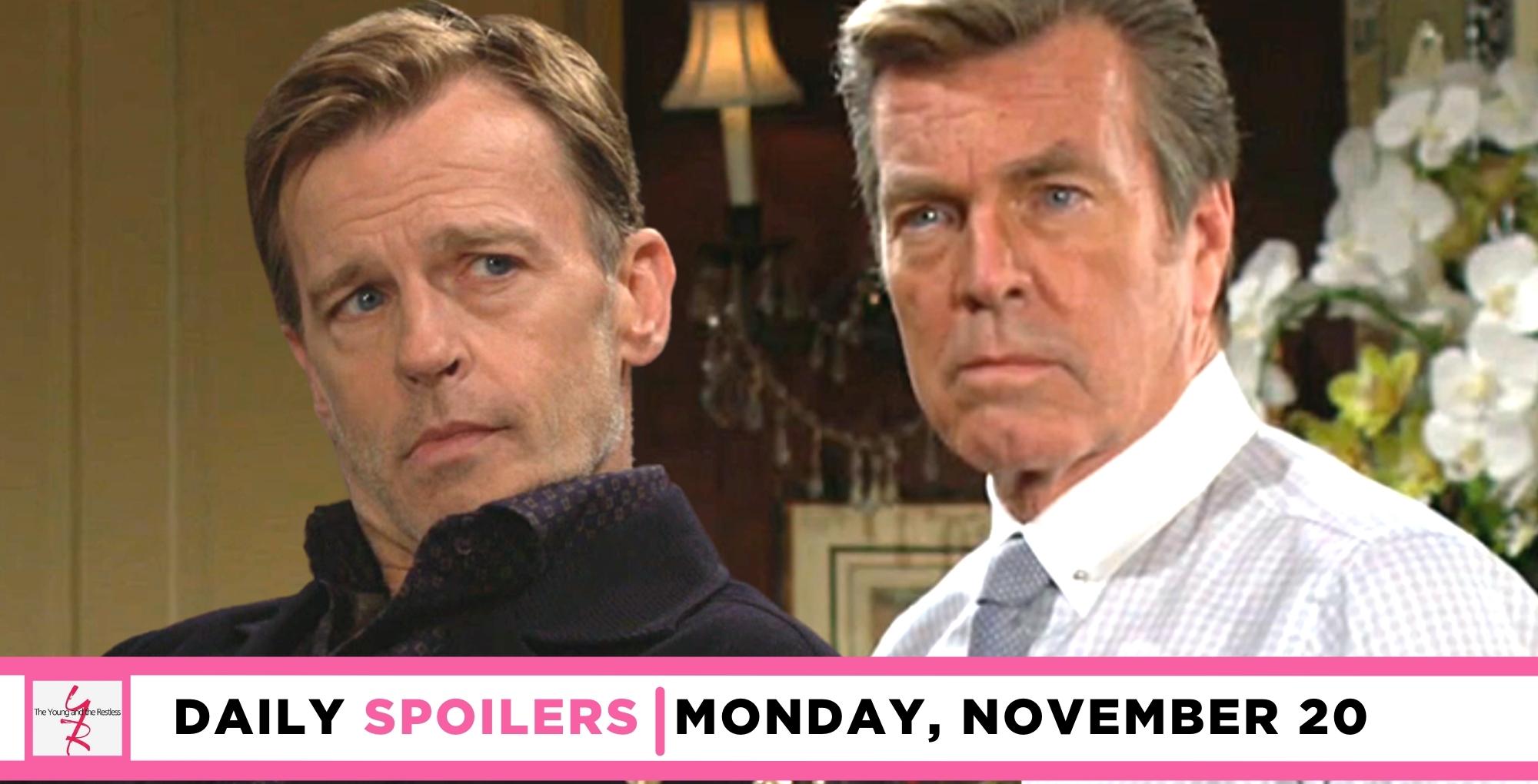 the young and the restless spoilers for november 20, 2023, episode 12750, tucker looking at jack.