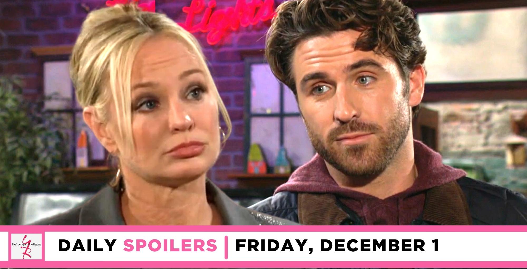 the young and the restless spoilers for december 1, 2023, episode 12757, has sharon talking to chance.