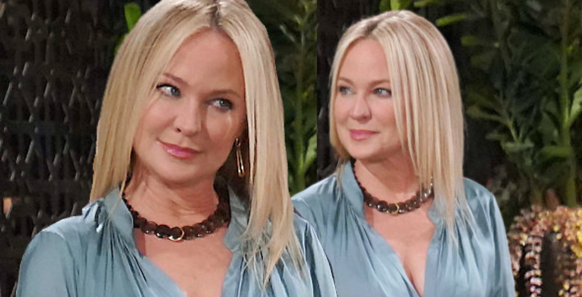 two images of sharon newman on the young and the restless.