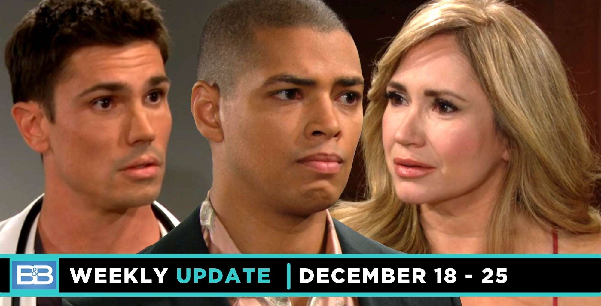 b&b spoilers weekly update with finn finnegan, zende forrester, and bridget forrester.