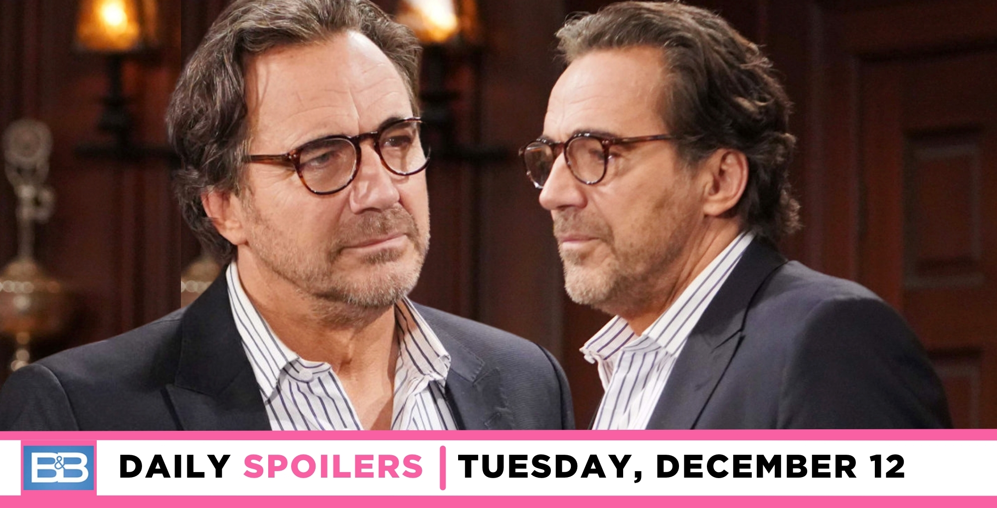 the bold and the beautiful spoilers for december 12, 2023, episode 9166, two images of ridge.