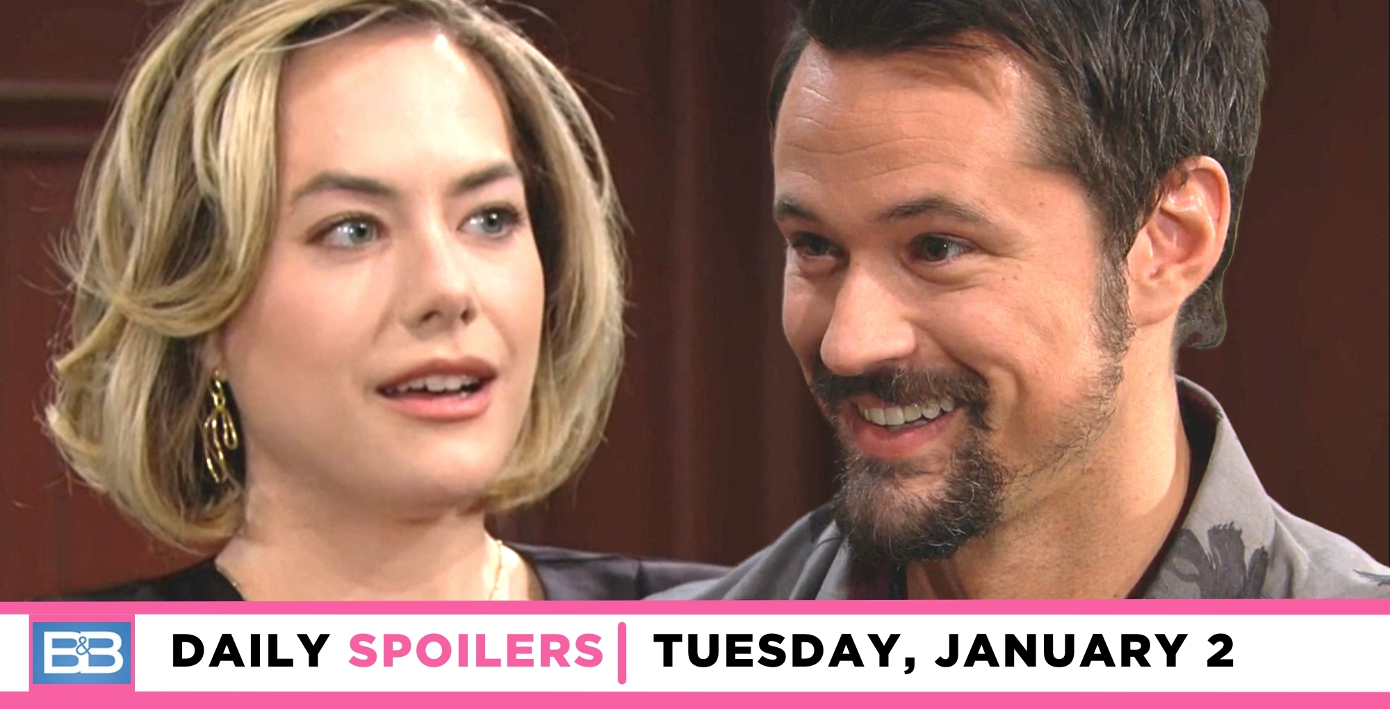 the bold and the beautiful spoilers for january 2, 2024, episode 9178, has hope looking at a smiling thomas.