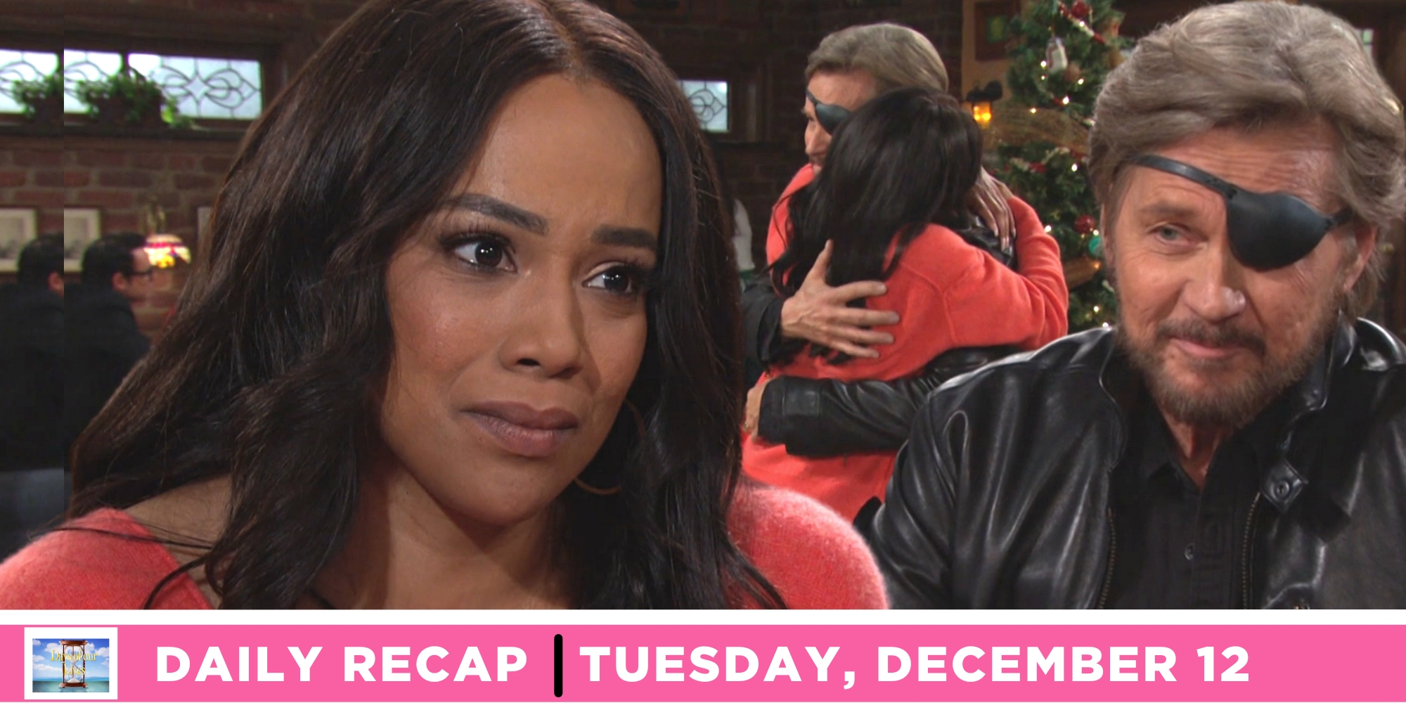 jada hunter and steve johnson honored marcus hunter on days of our lives recap for tuesday, december 12, 2023.