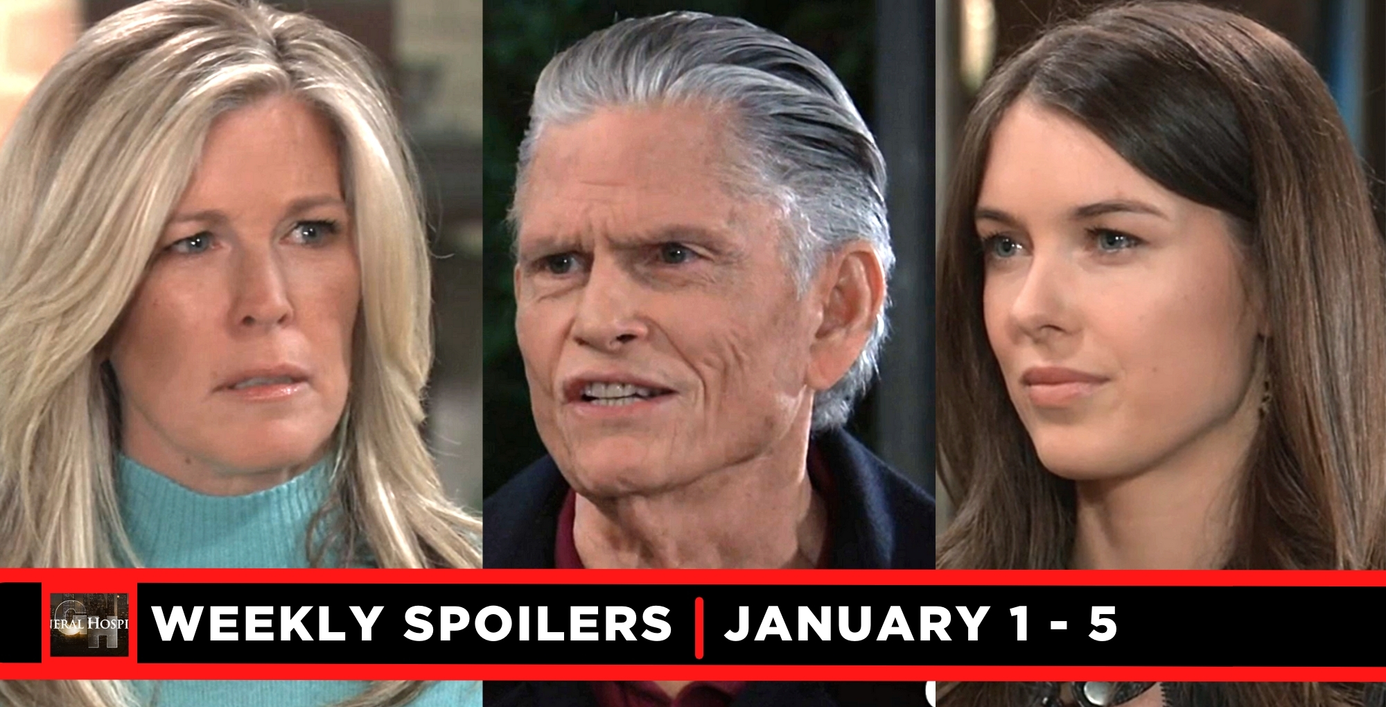 general hospital spoilers for january 1 – january 5, 2024, three images, carly, cyrus, and willow.