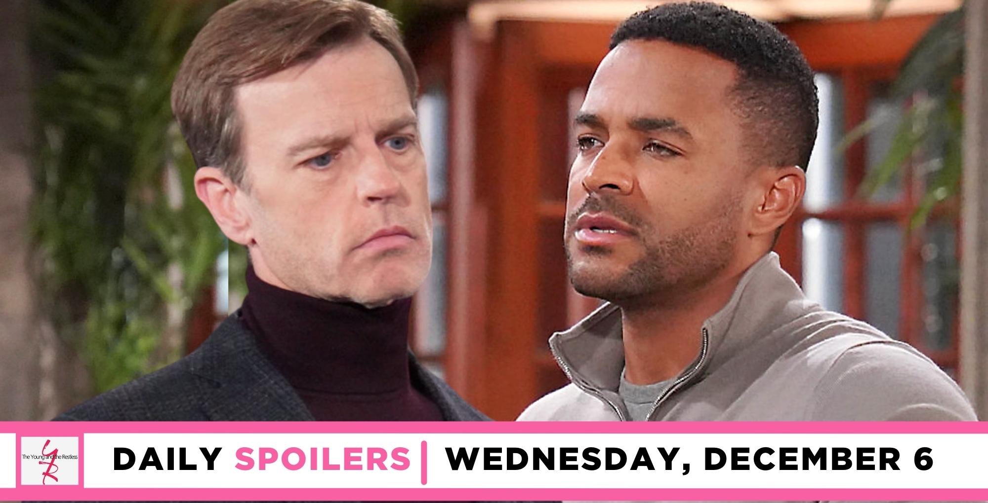 the young and the restless spoilers for december 6, 2023, episode 12760, has tucker looking at nate.