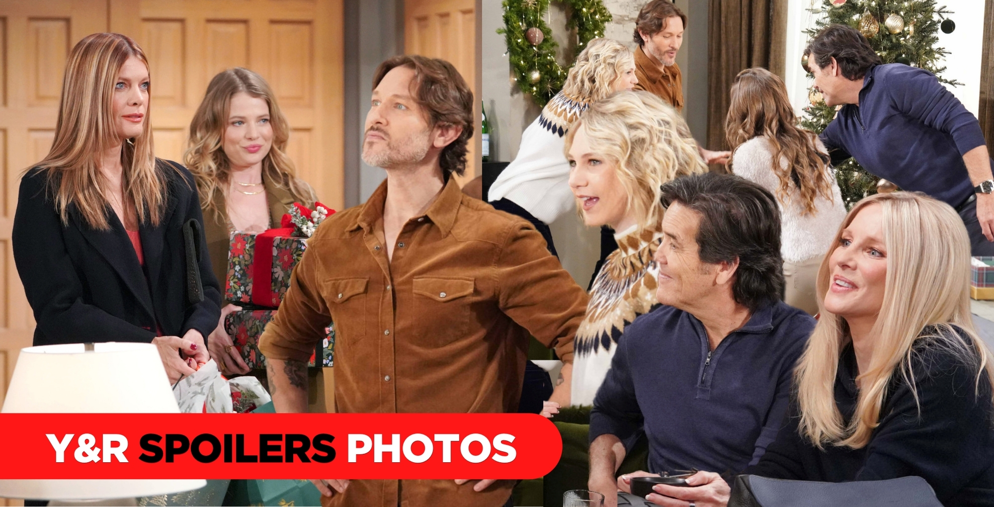 the young and the restless spoilers for december 22, 2023, episode #12772, collage of images.