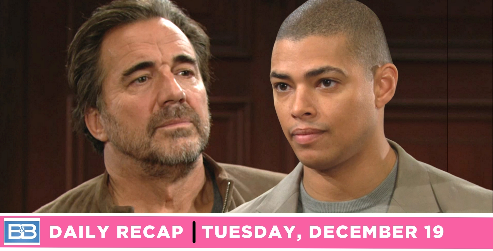 the bold and the beautiful recap for tuesday, december 19, 2023, episode 9171, had ridge and zende.