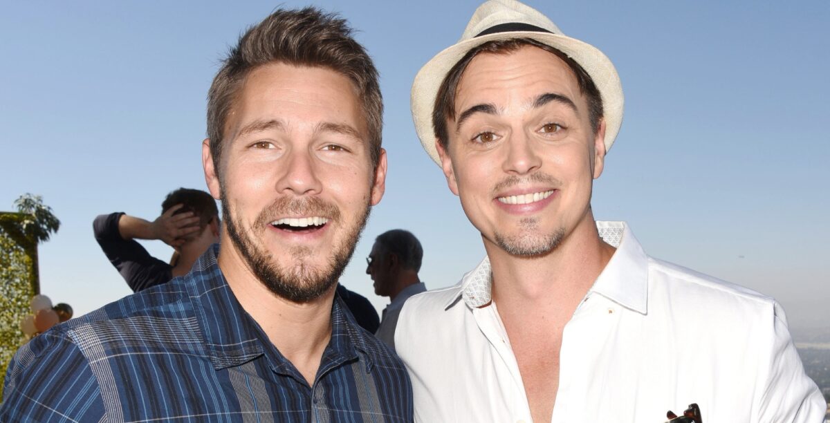 darin brooks and scott clifton smiling bold and the beautiful