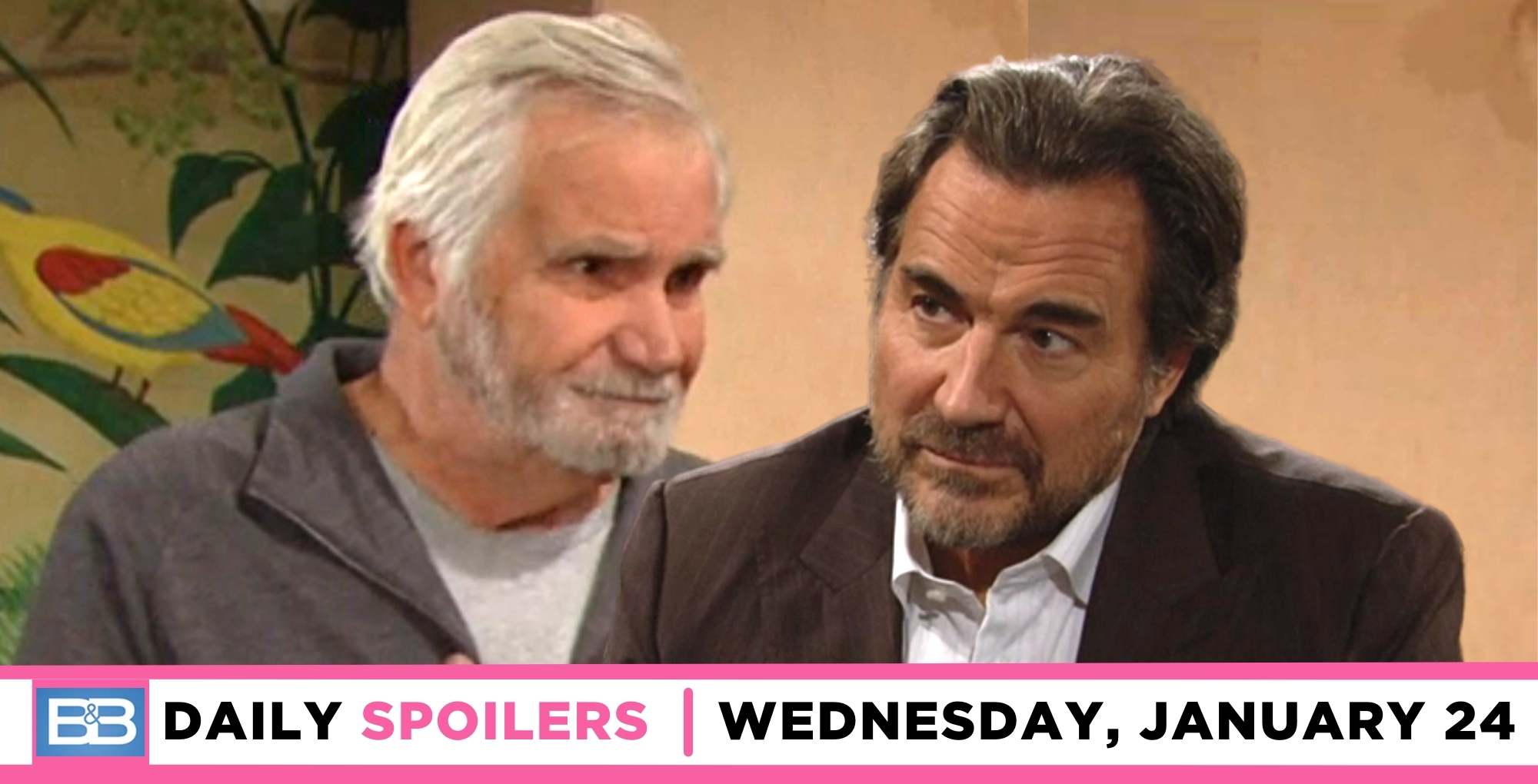 the bold and the beautiful spoilers for january 24, 2024, episode 9194, has eric talking with ridge.