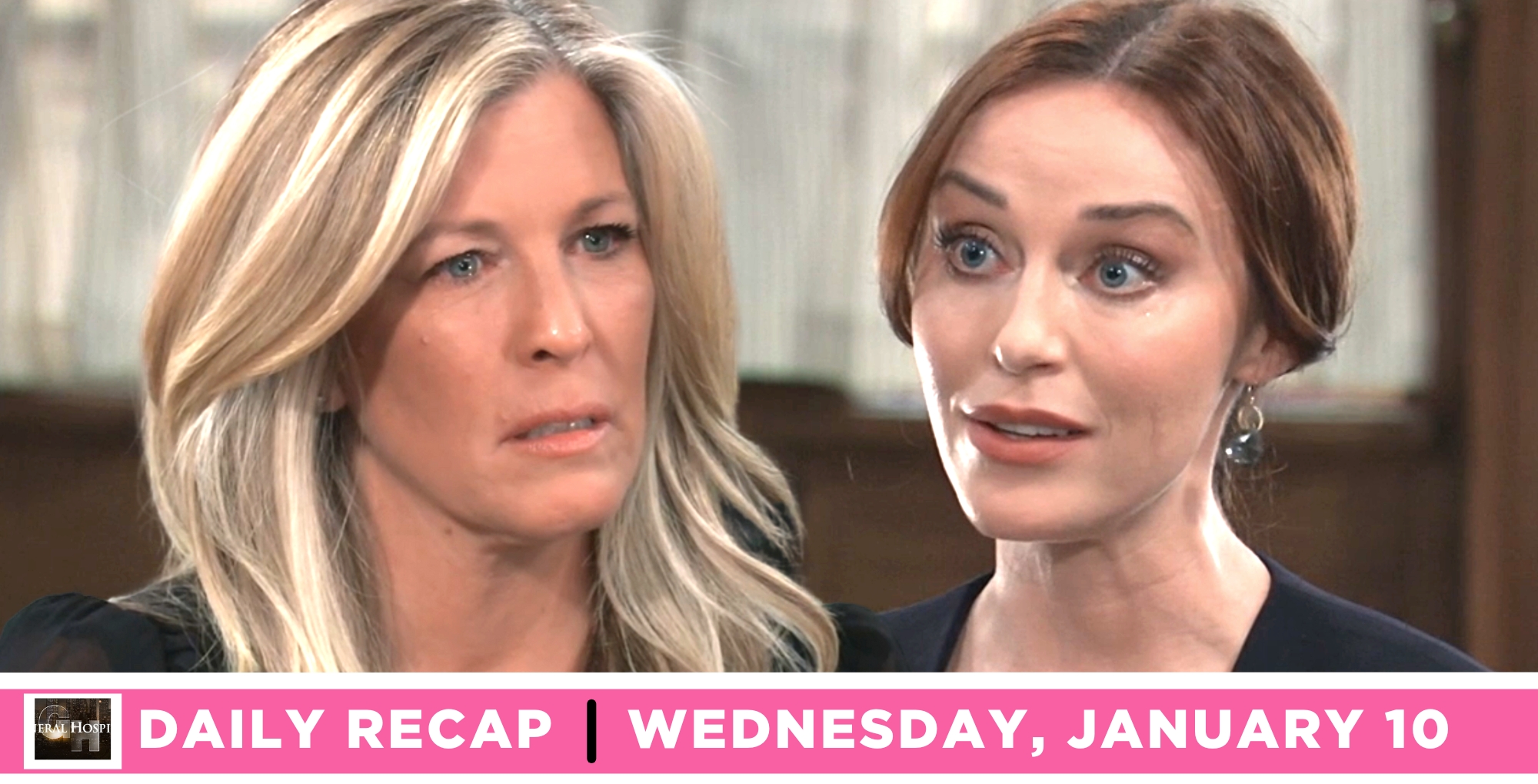 angela brighton had shocking news for carly spencer on general hospital recap for wednesday, january 10, 2023.
