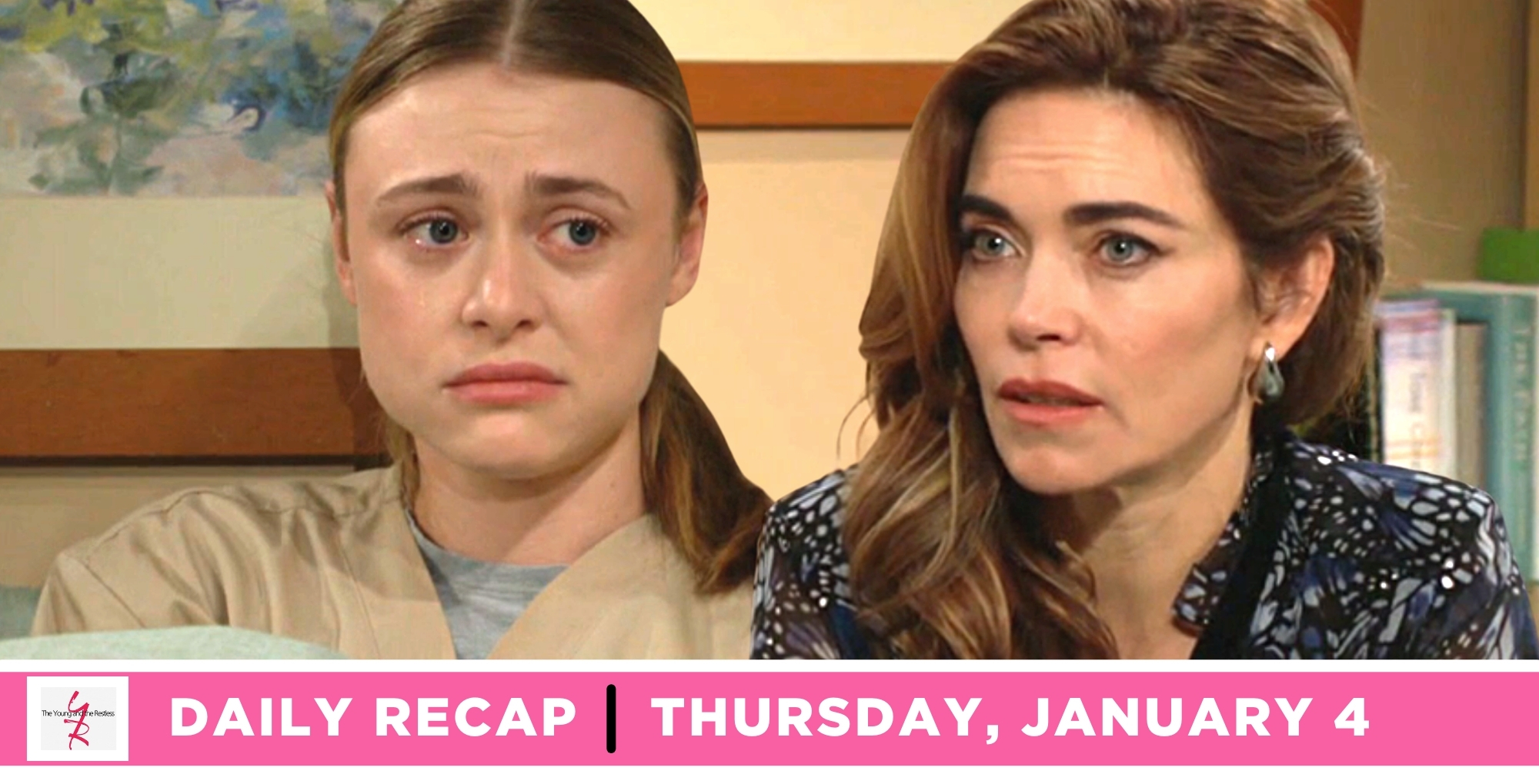 the young and the restless recap for january 4, 2024, episode 12778, has claire and victoria talking.