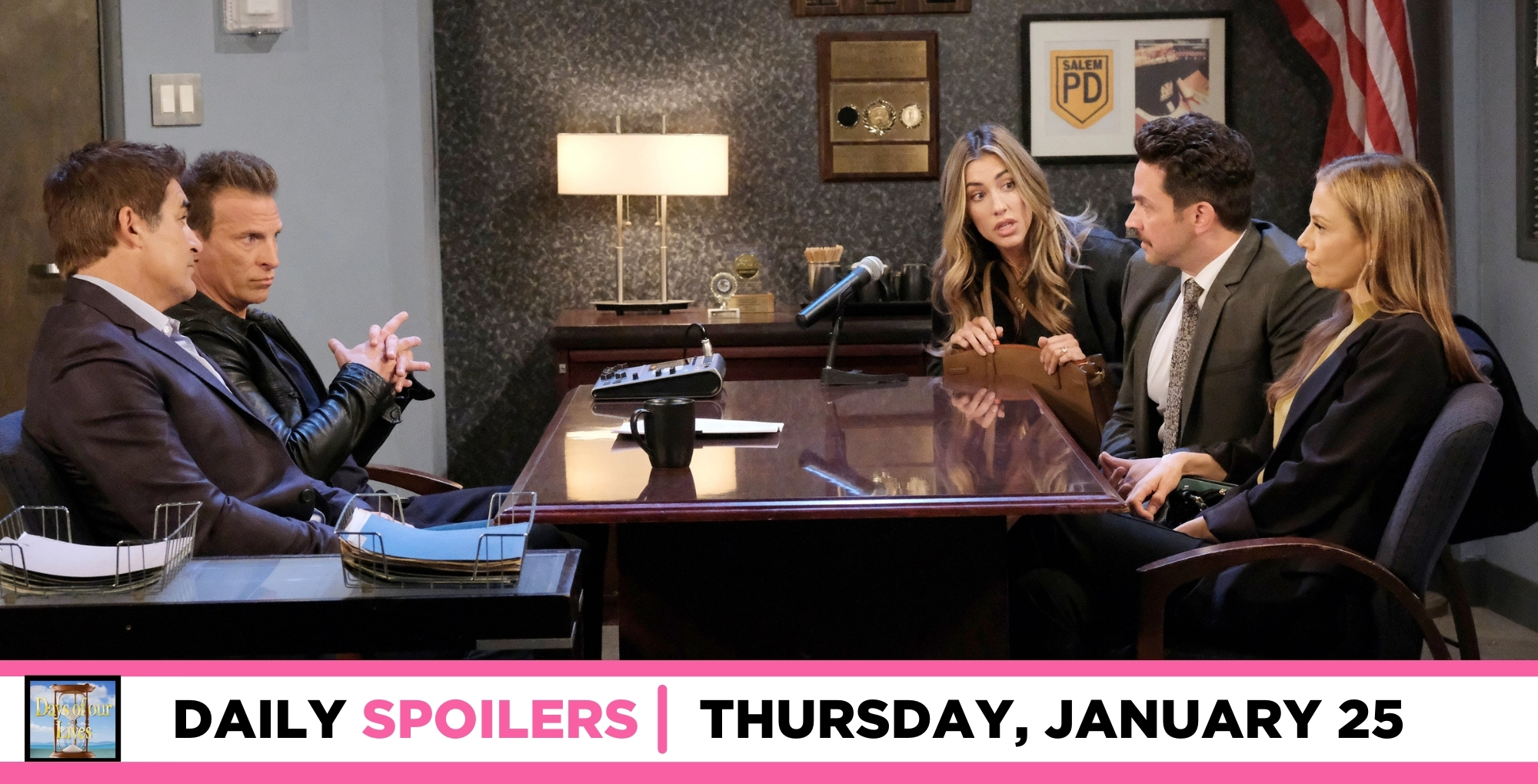 days of our lives spoilers for january 25, 2024, episode 14778, rafe and harris question stefan and ava, witih sloan.