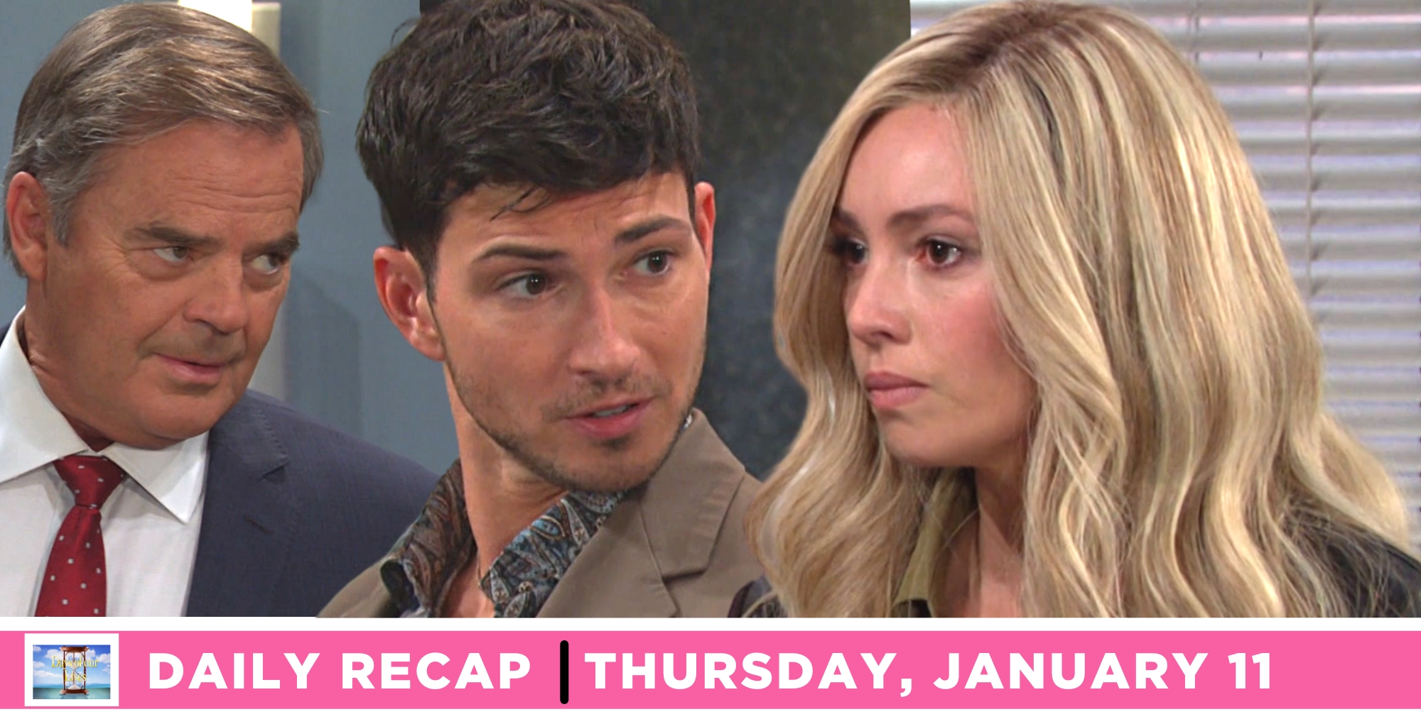 days of our lives recap for january 11, 2024, episode 14768, justin, alex, and theresa.