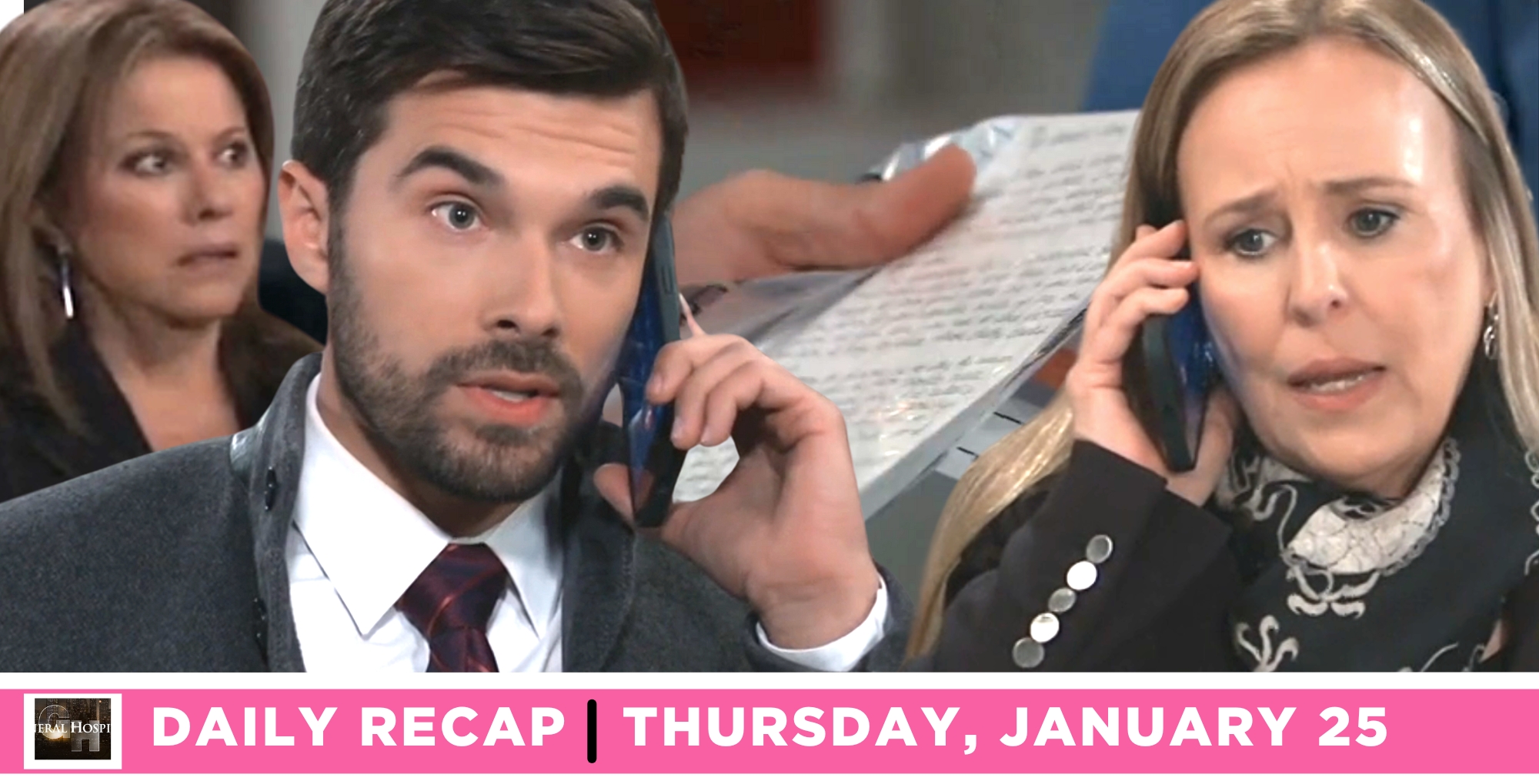 a letter gave harrison chase and laura collins a clue on the general hospital recap for thursday, january 25, 2024.
