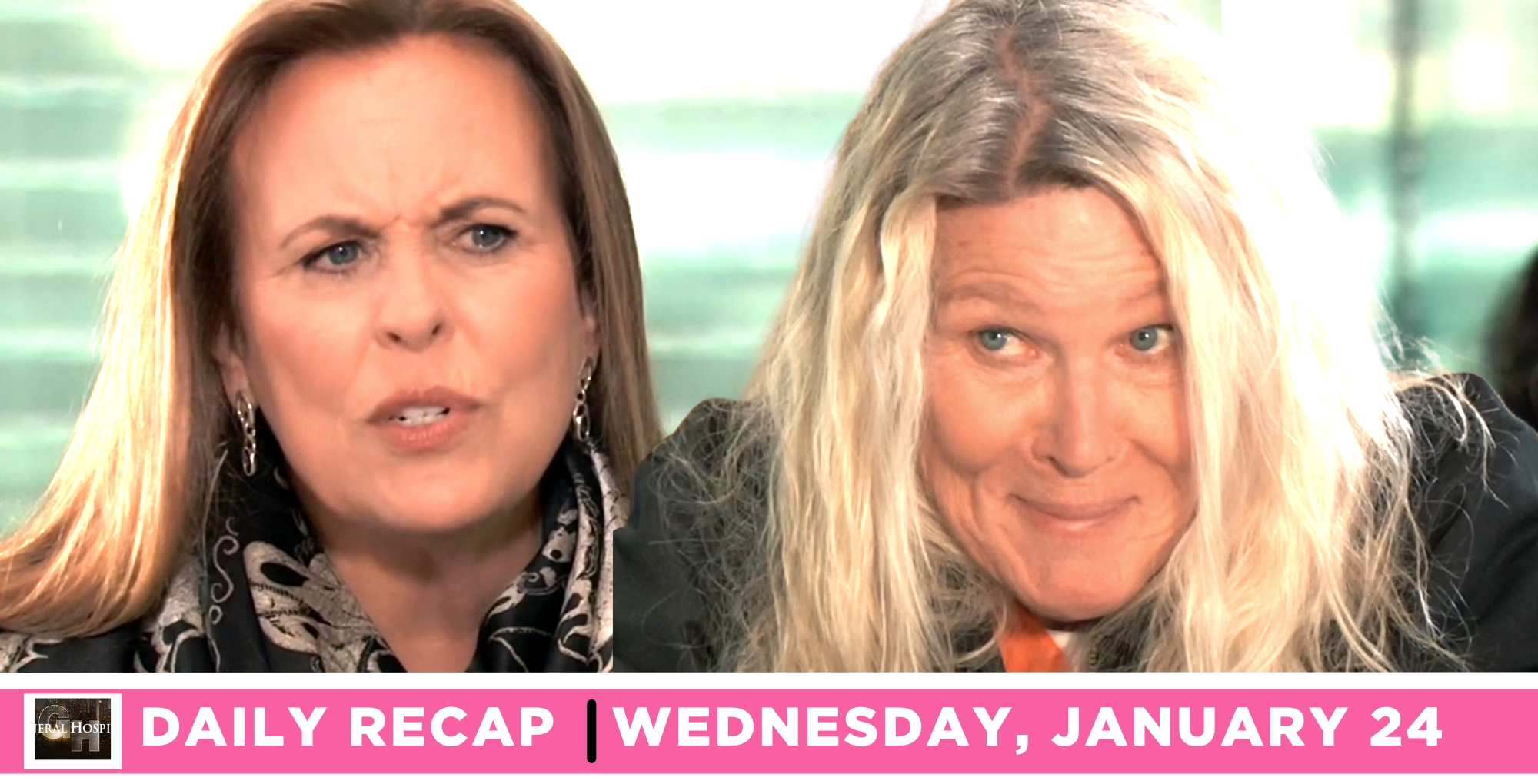 heather webber alerted laura collins on general hospital recap for wednesday, january 24, 2024.