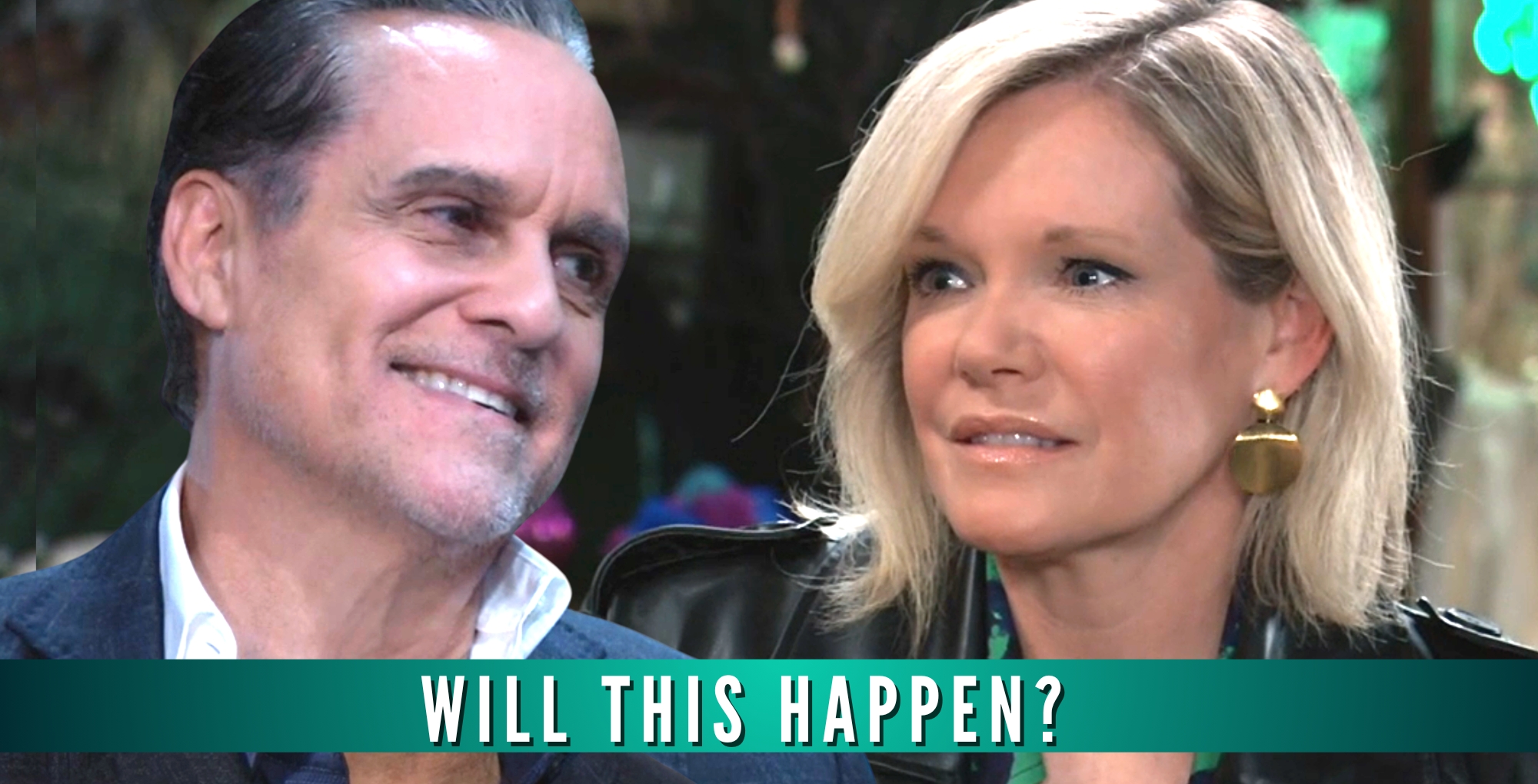 sonny and ava of general hospital smiling at each other.