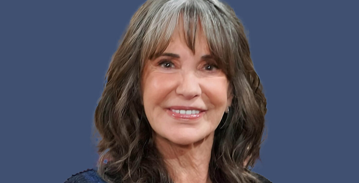 the young and the restless jess walton against a blue background.