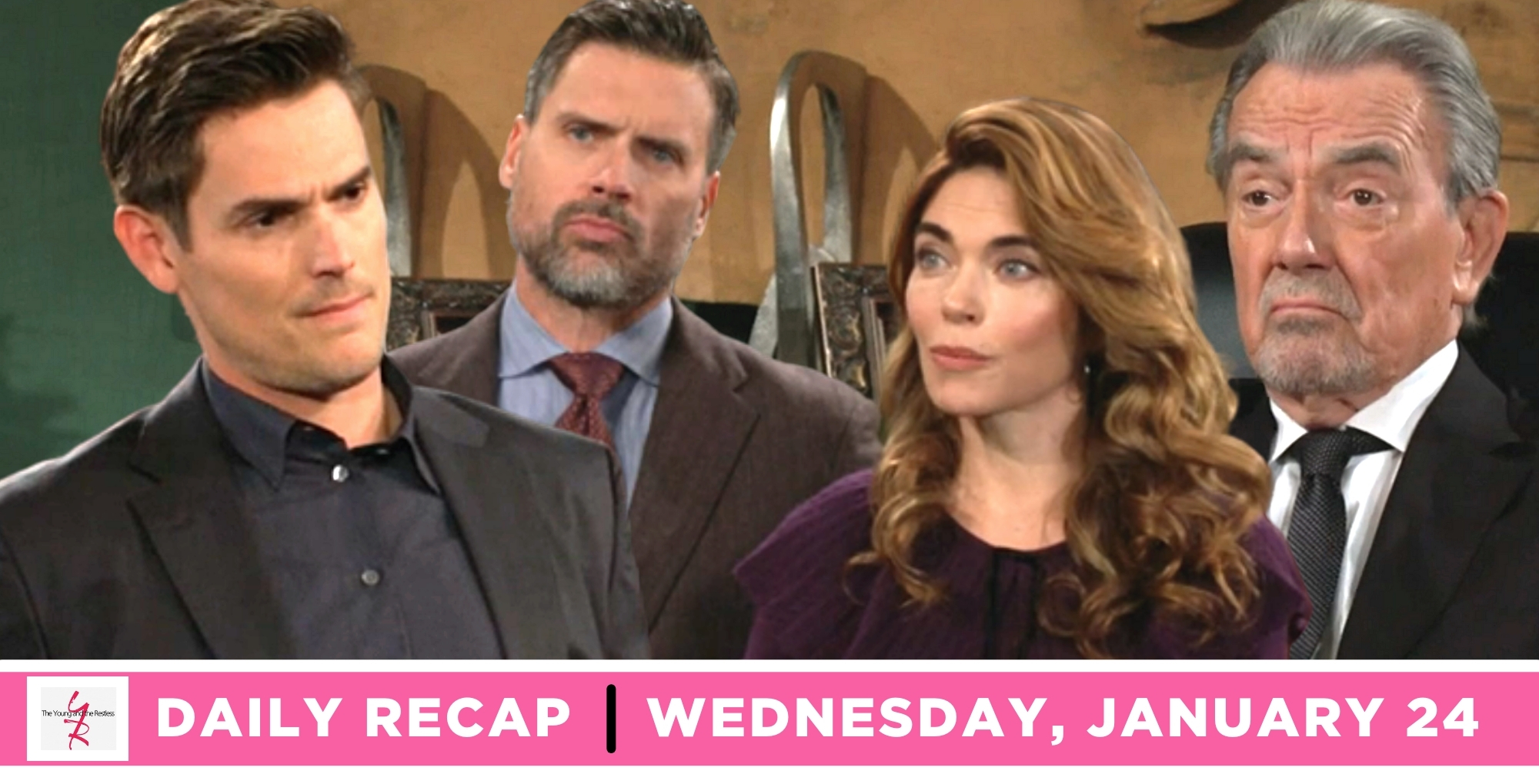 the young and the restless recap for january 24, 2024, episode 12792, has adam, nick, victoria with victor.