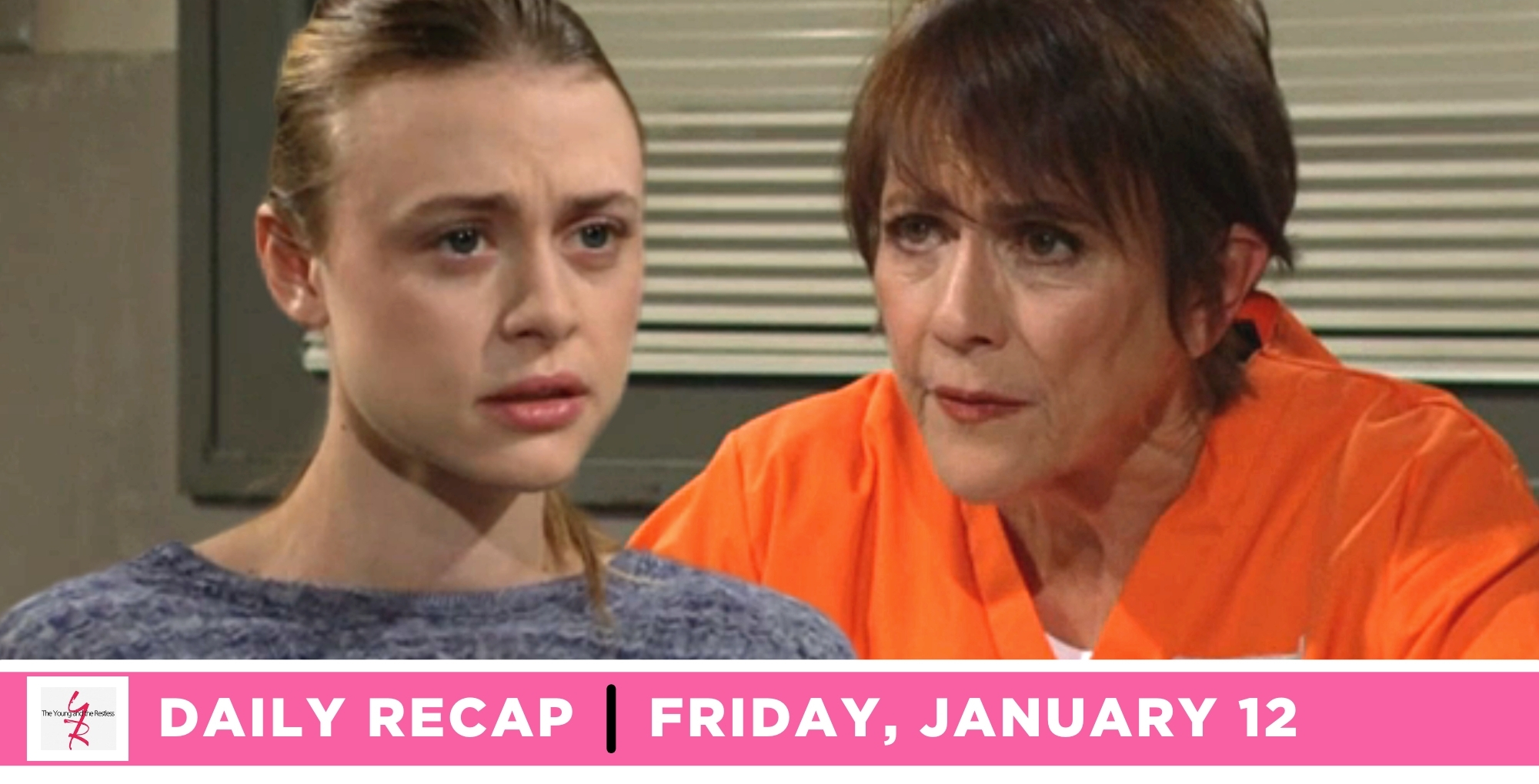 young and the restless recap for january 12, 2024, episode 12784, has claire facing jordan.