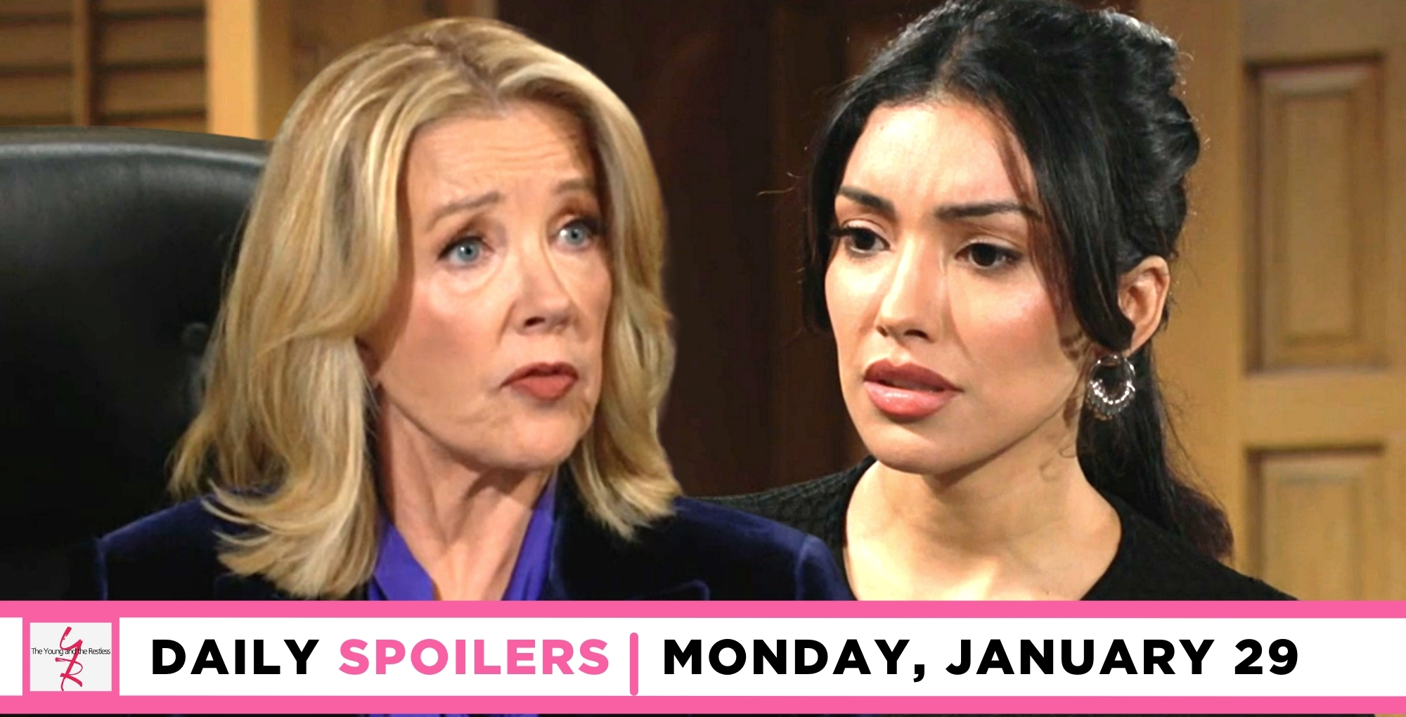 the young and the restless spoilers for january 29, 2024, episode 12795, have nikki and audra talking.