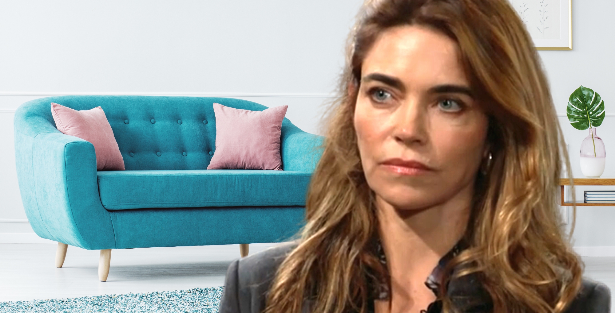 victoria newman from young and the restless on the soap hub couch.